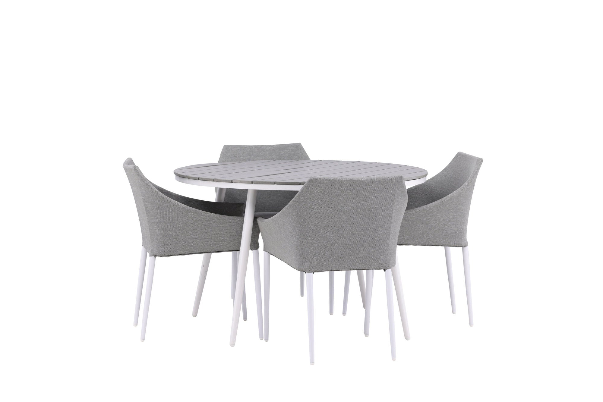 Venture Home Break - spisebord rund- White / Grey - Alu / Aintwood - 120ø _1+ Spoga - Spisebordsstol- White / Grey - - _4