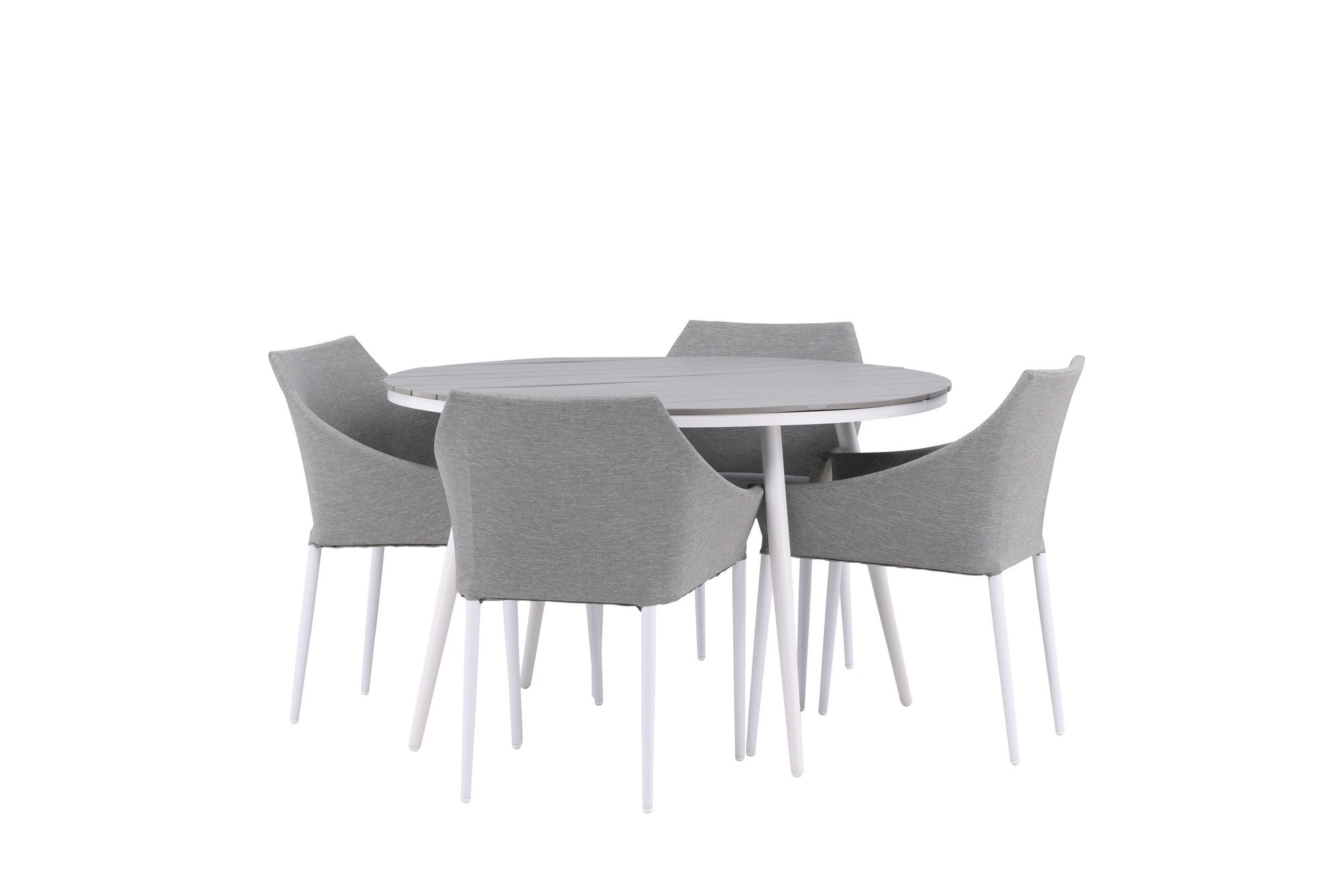 Venture Home Break - spisebord rund- White / Grey - Alu / Aintwood - 120ø _1+ Spoga - Spisebordsstol- White / Grey - - _4