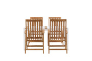 Venture Home Togo - spisebord- White / Teak - Allu / Teak - 150*100 _1+ Kenya 5-position Folding stol - Teak _4