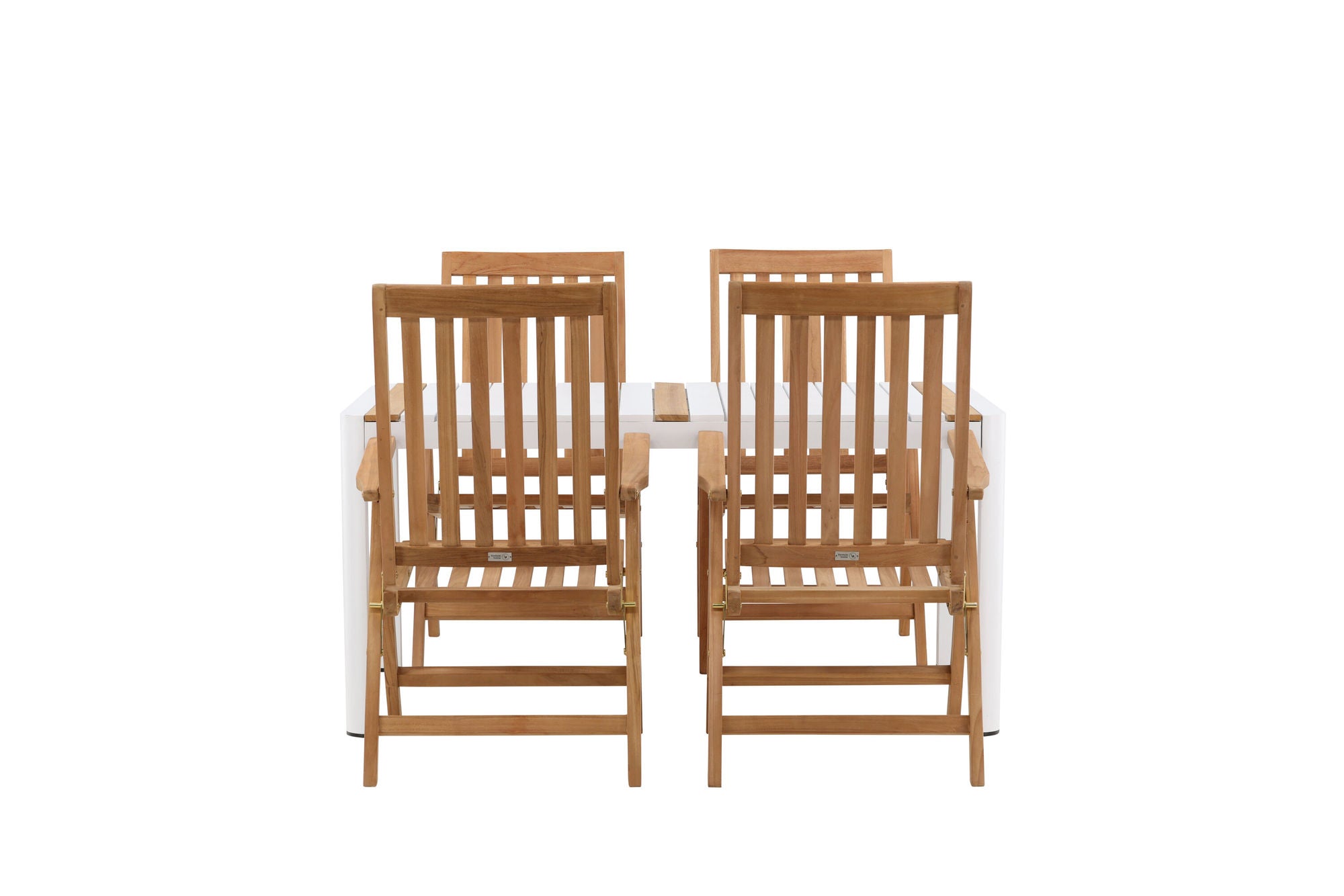 Venture Home Togo - spisebord- White / Teak - Allu / Teak - 150*100 _1+ Kenya 5-position Folding stol - Teak _4