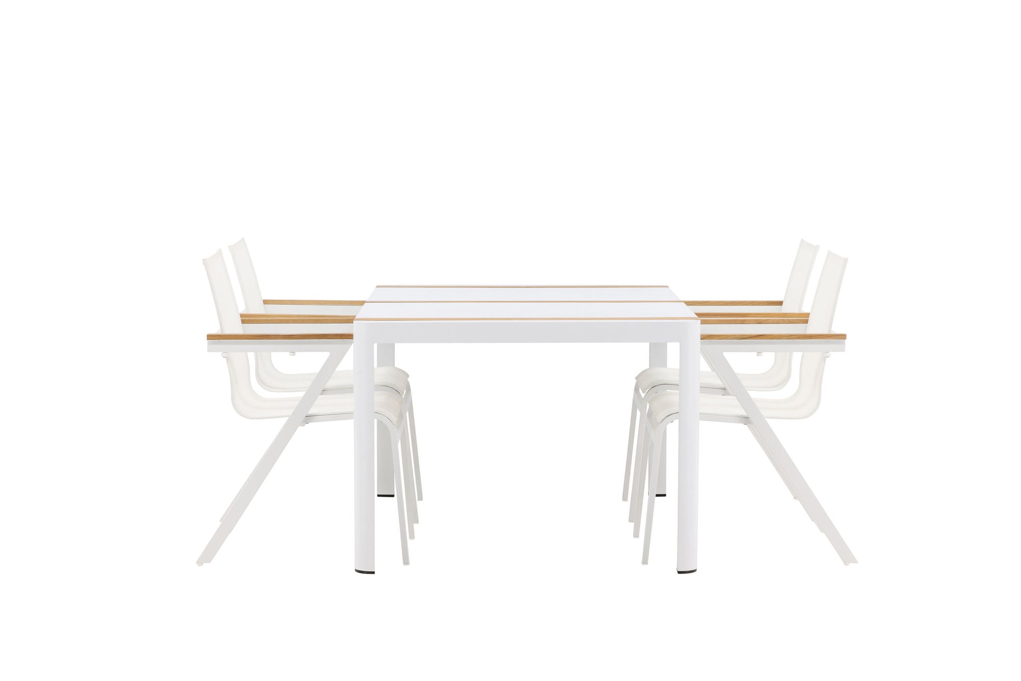 Venture Home Togo - spisebord- White / Teak - Allu / Teak - 150*100 _1+ Mexico stol - White/Teak _4