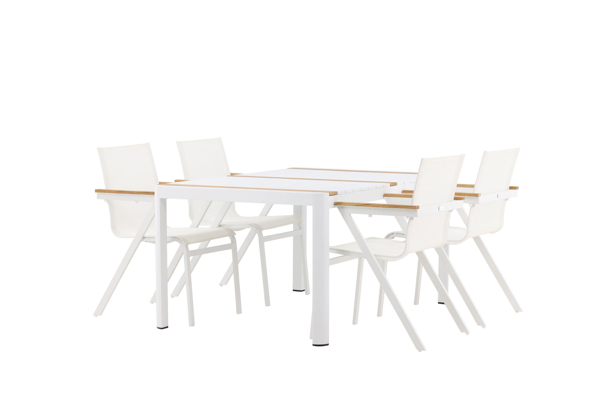 Venture Home Togo - spisebord- White / Teak - Allu / Teak - 150*100 _1+ Mexico stol - White/Teak _4