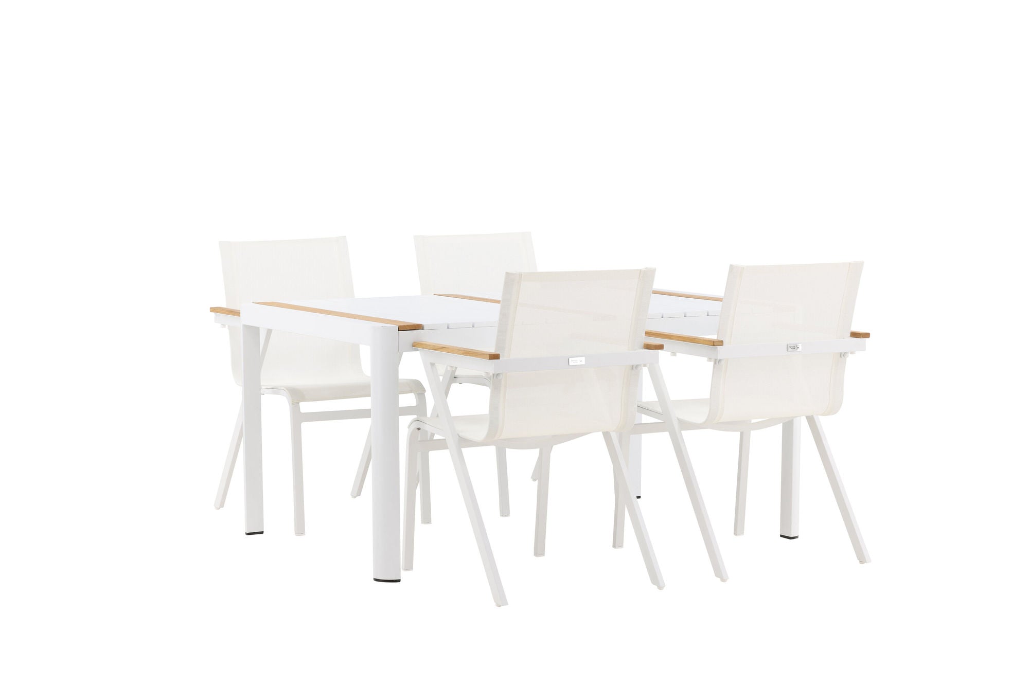 Venture Home Togo - spisebord- White / Teak - Allu / Teak - 150*100 _1+ Mexico stol - White/Teak _4