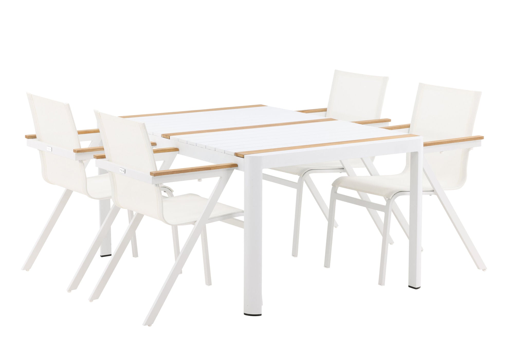 Venture Home Togo - spisebord- White / Teak - Allu / Teak - 150*100 _1+ Mexico stol - White/Teak _4