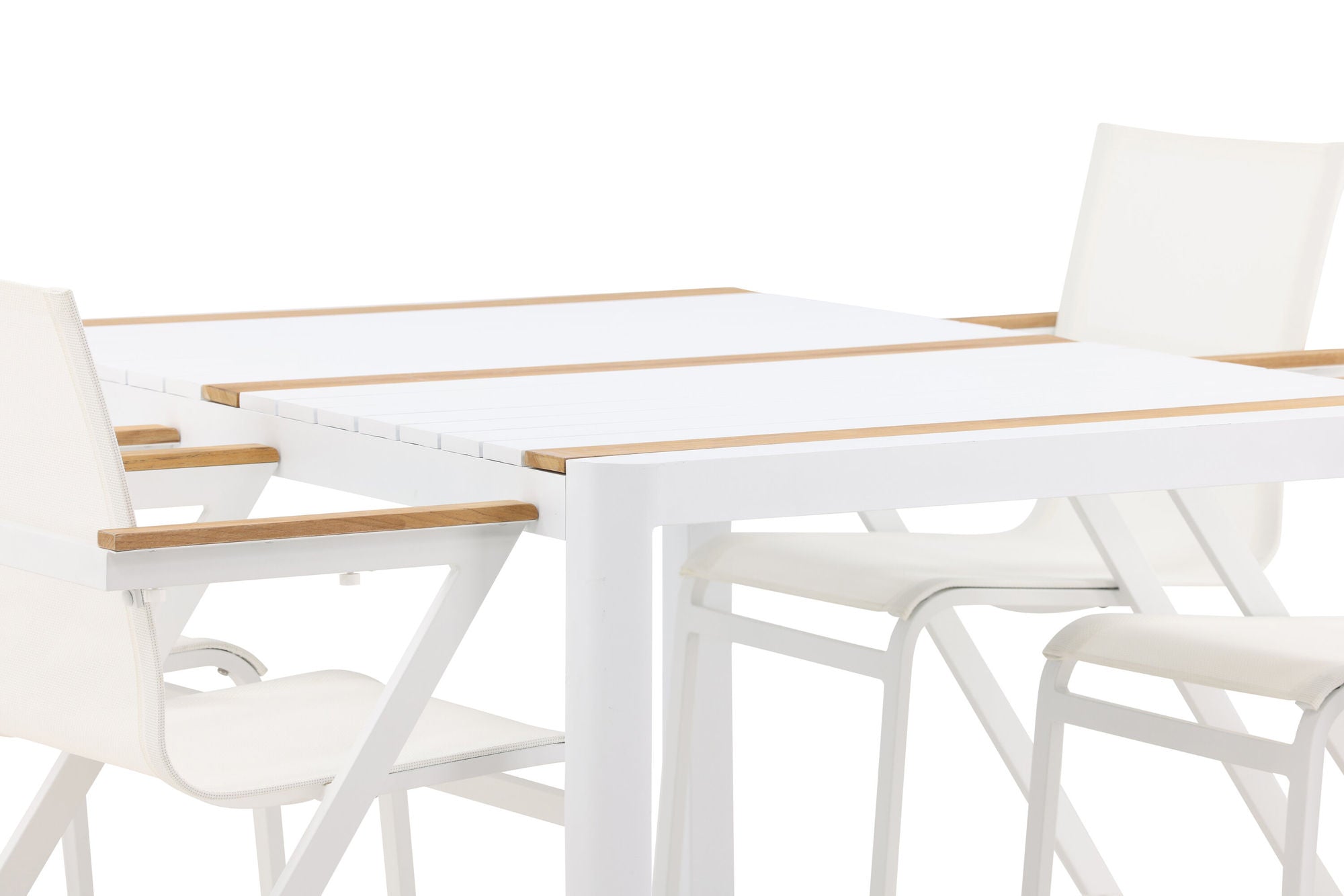 Venture Home Togo - spisebord- White / Teak - Allu / Teak - 150*100 _1+ Mexico stol - White/Teak _4