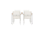 Venture Home Togo - spisebord- White / Teak - Allu / Teak - 150*100 _1+ Mexico stol - White/Teak _4