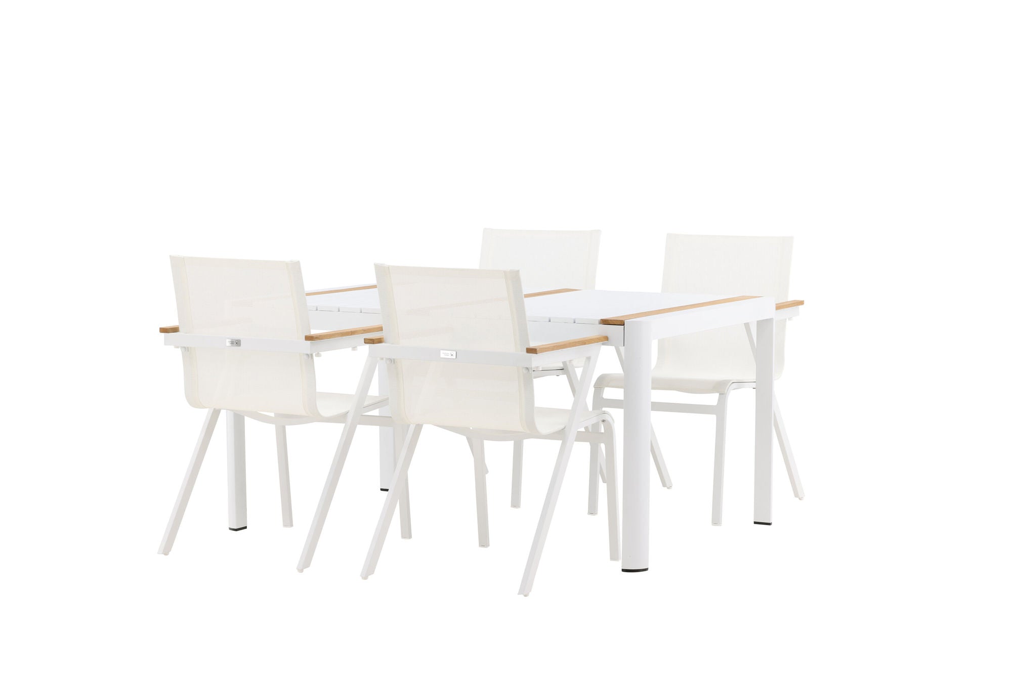 Venture Home Togo - spisebord- White / Teak - Allu / Teak - 150*100 _1+ Mexico stol - White/Teak _4