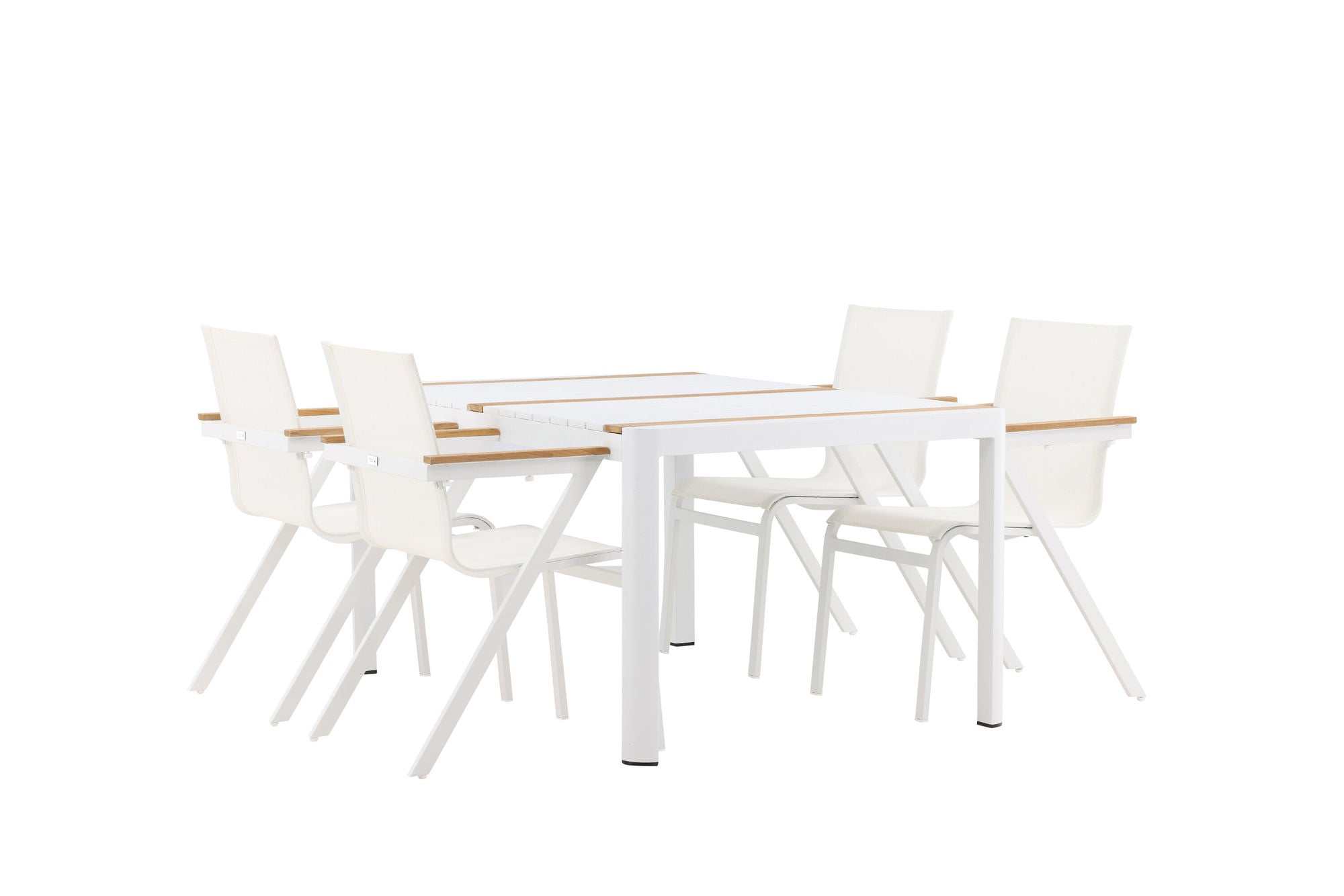 Venture Home Togo - spisebord- White / Teak - Allu / Teak - 150*100 _1+ Mexico stol - White/Teak _4