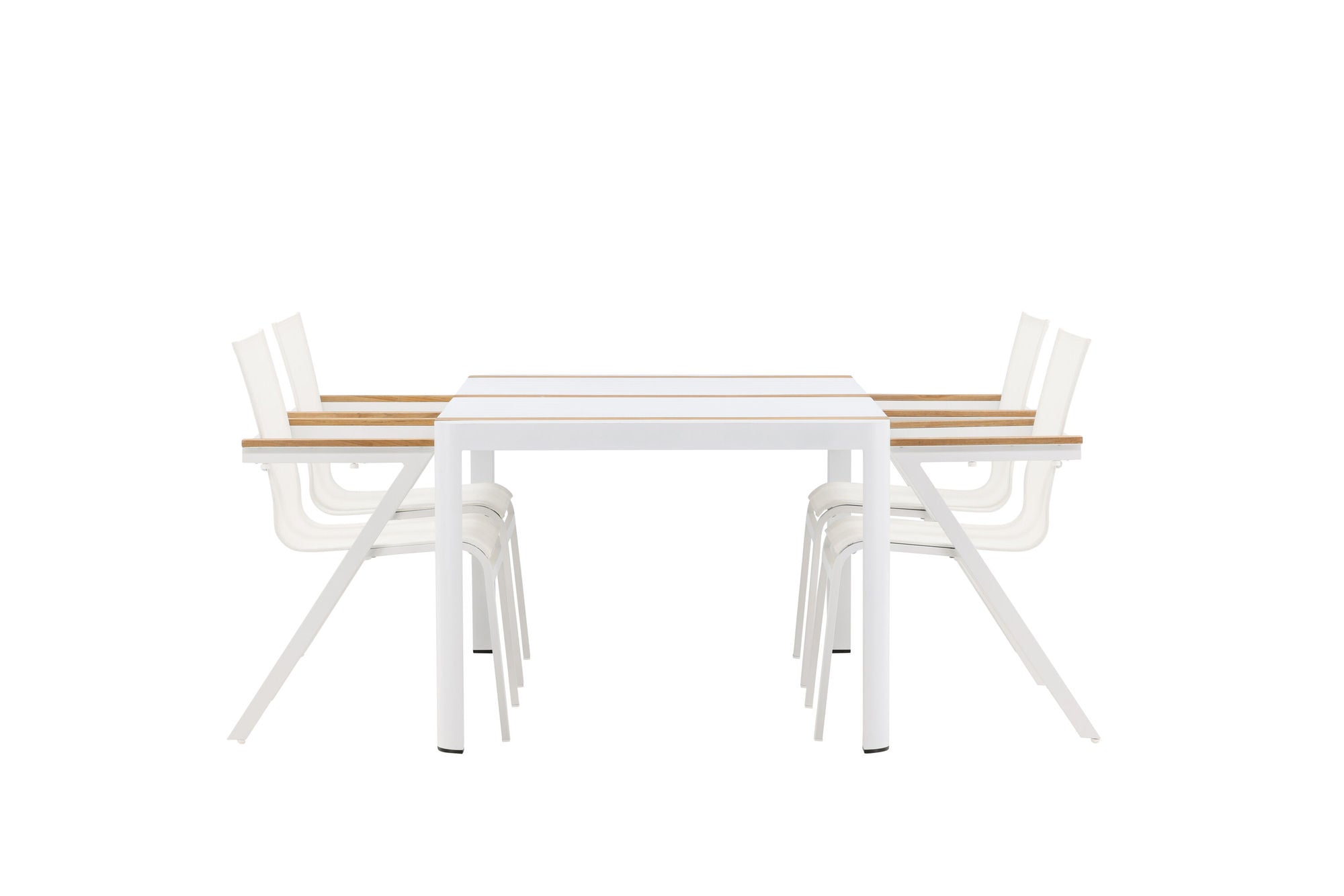 Venture Home Togo - spisebord- White / Teak - Allu / Teak - 150*100 _1+ Mexico stol - White/Teak _4