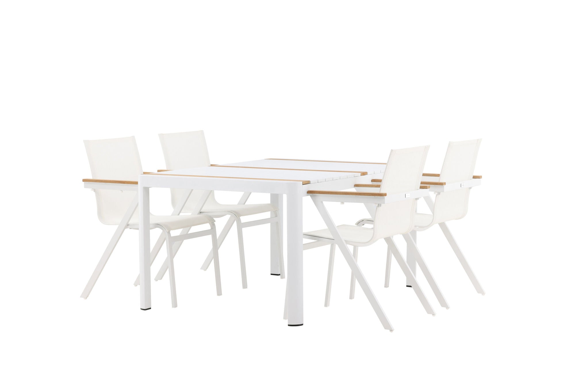 Venture Home Togo - spisebord- White / Teak - Allu / Teak - 150*100 _1+ Mexico stol - White/Teak _4