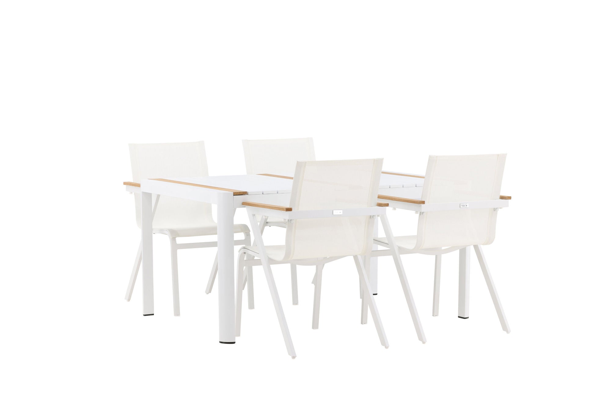 Venture Home Togo - spisebord- White / Teak - Allu / Teak - 150*100 _1+ Mexico stol - White/Teak _4
