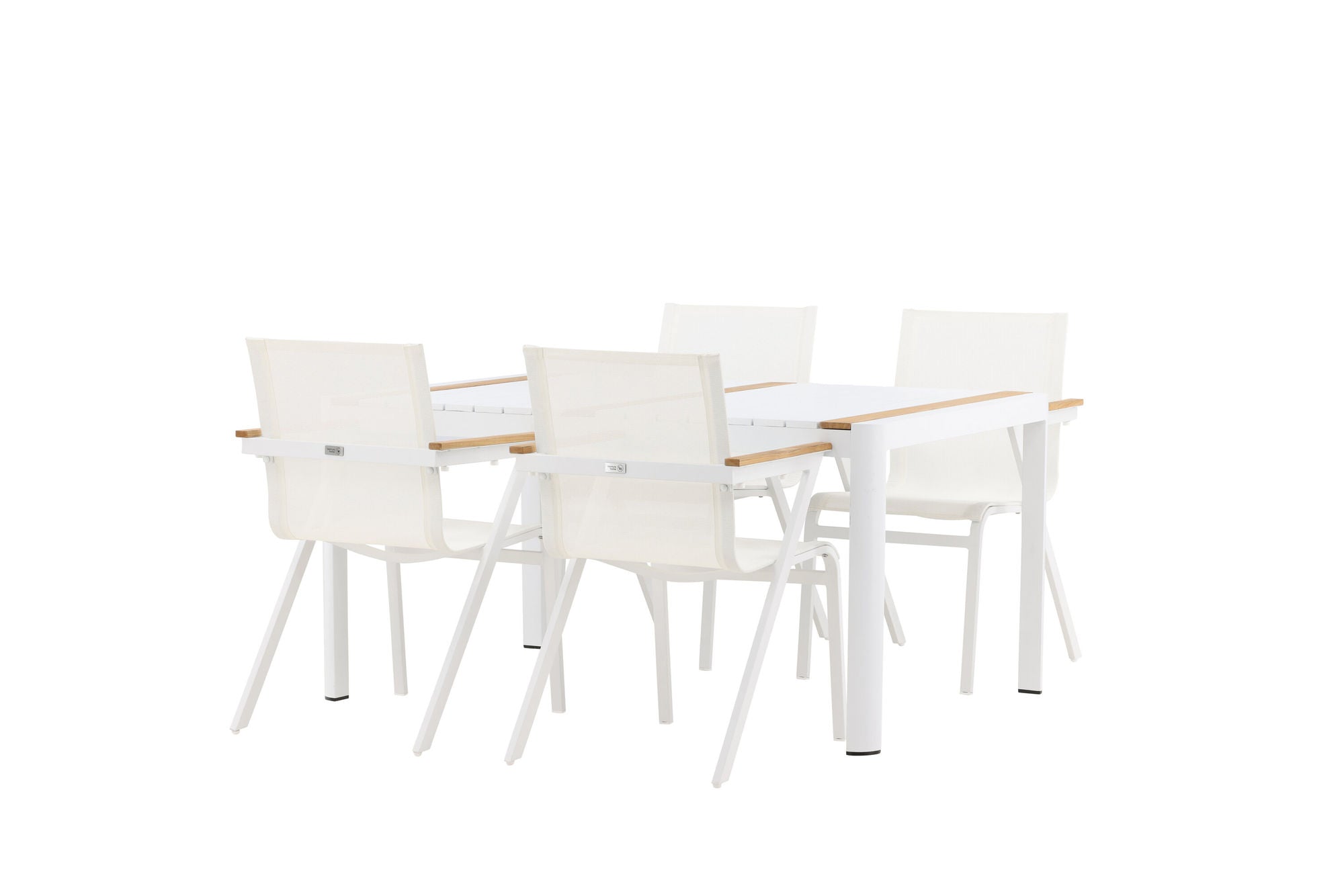 Venture Home Togo - spisebord- White / Teak - Allu / Teak - 150*100 _1+ Mexico stol - White/Teak _4