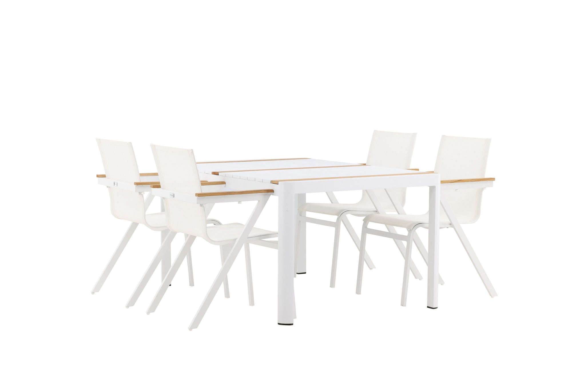 Venture Home Togo - spisebord- White / Teak - Allu / Teak - 150*100 _1+ Mexico stol - White/Teak _4
