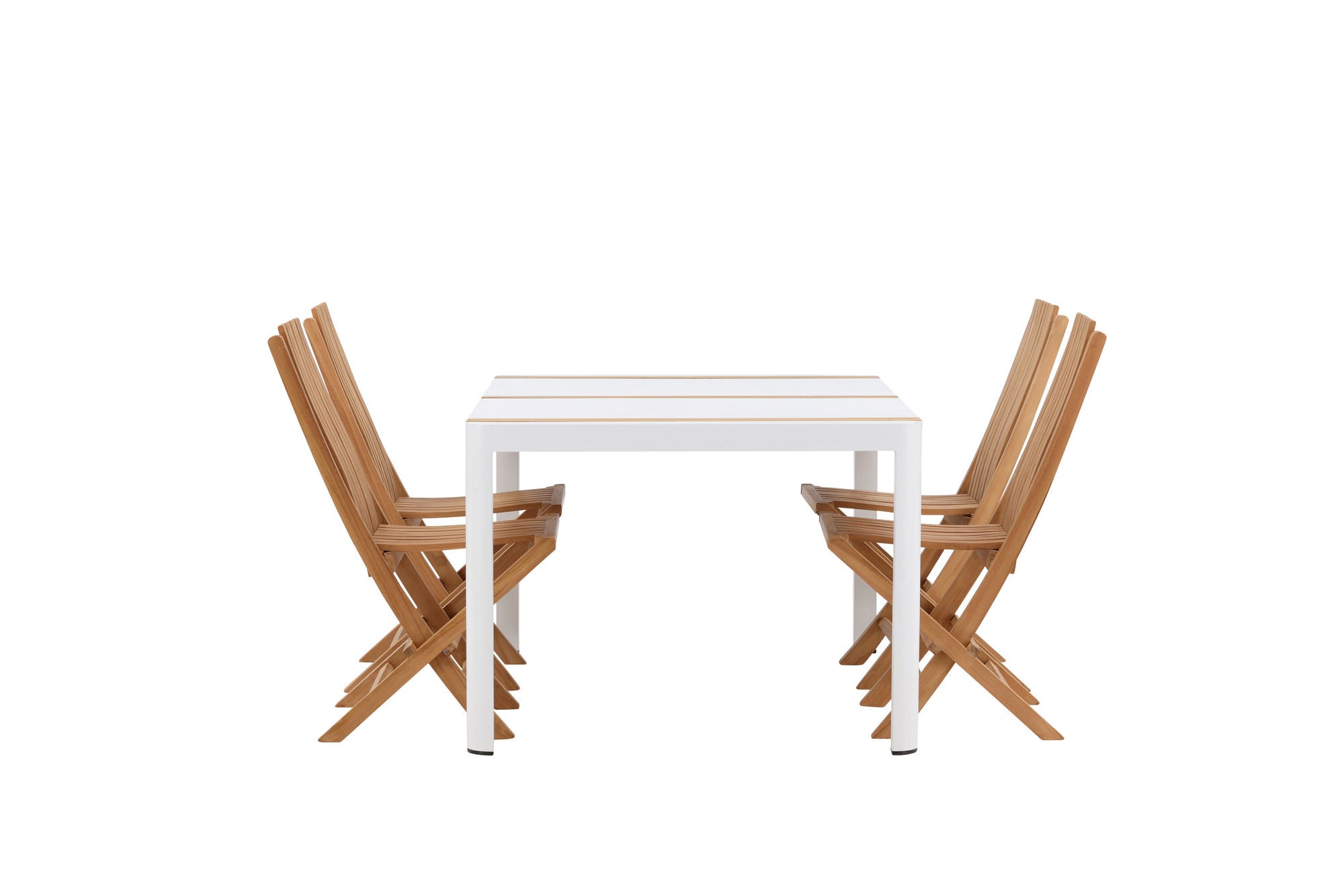 Venture Home Togo - spisebord- White / Teak - Allu / Teak - 150*100 _1+ Ghana - Folding stol- Natural - Teak - _4