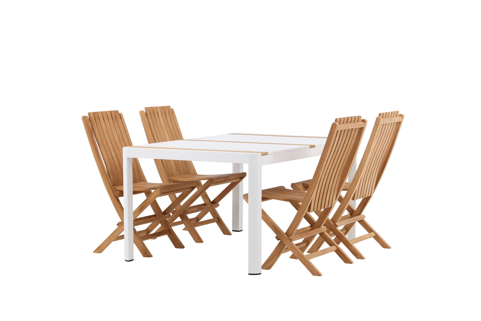 Venture Home Togo - spisebord- White / Teak - Allu / Teak - 150*100 _1+ Ghana - Folding stol- Natural - Teak - _4