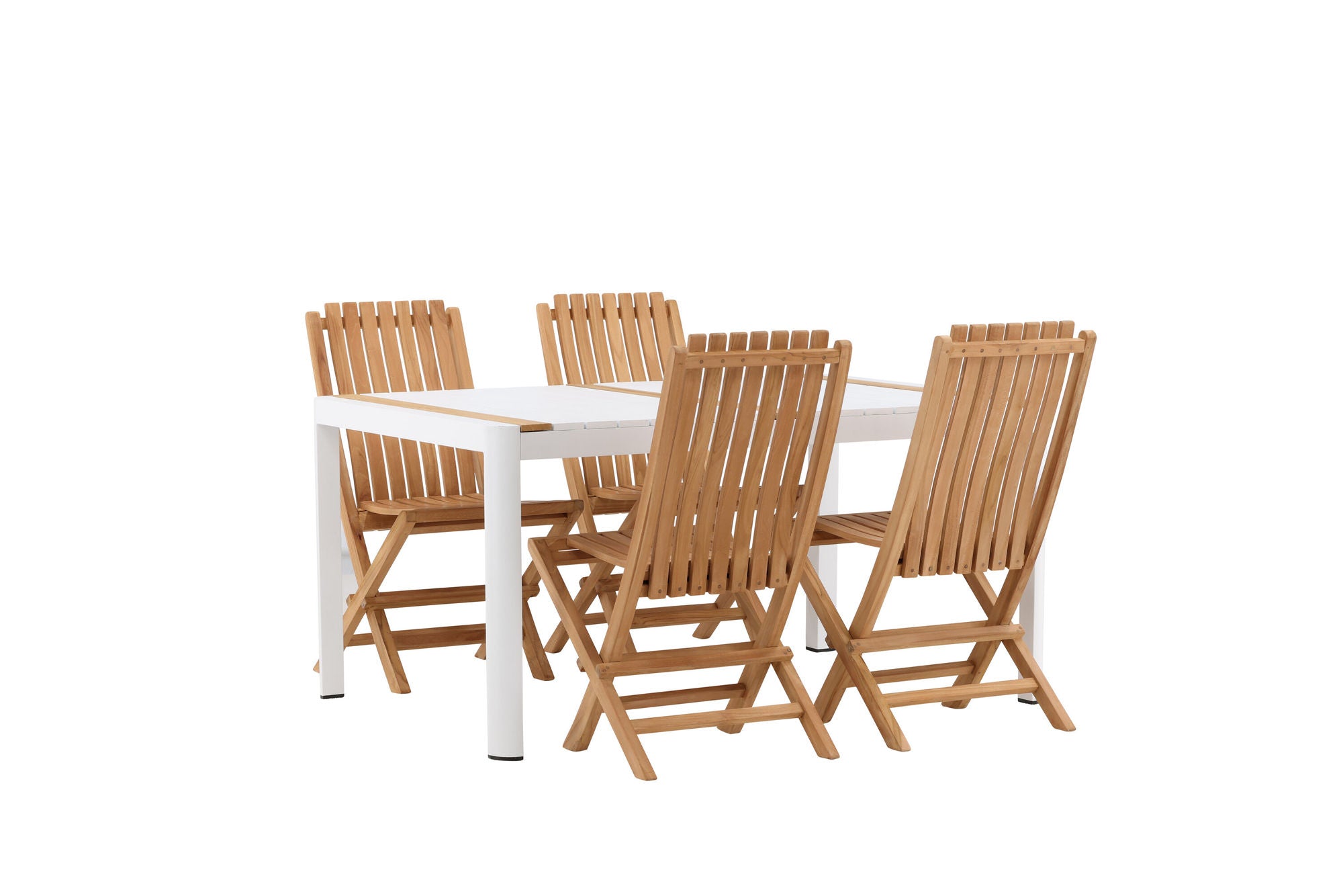 Venture Home Togo - spisebord- White / Teak - Allu / Teak - 150*100 _1+ Ghana - Folding stol- Natural - Teak - _4