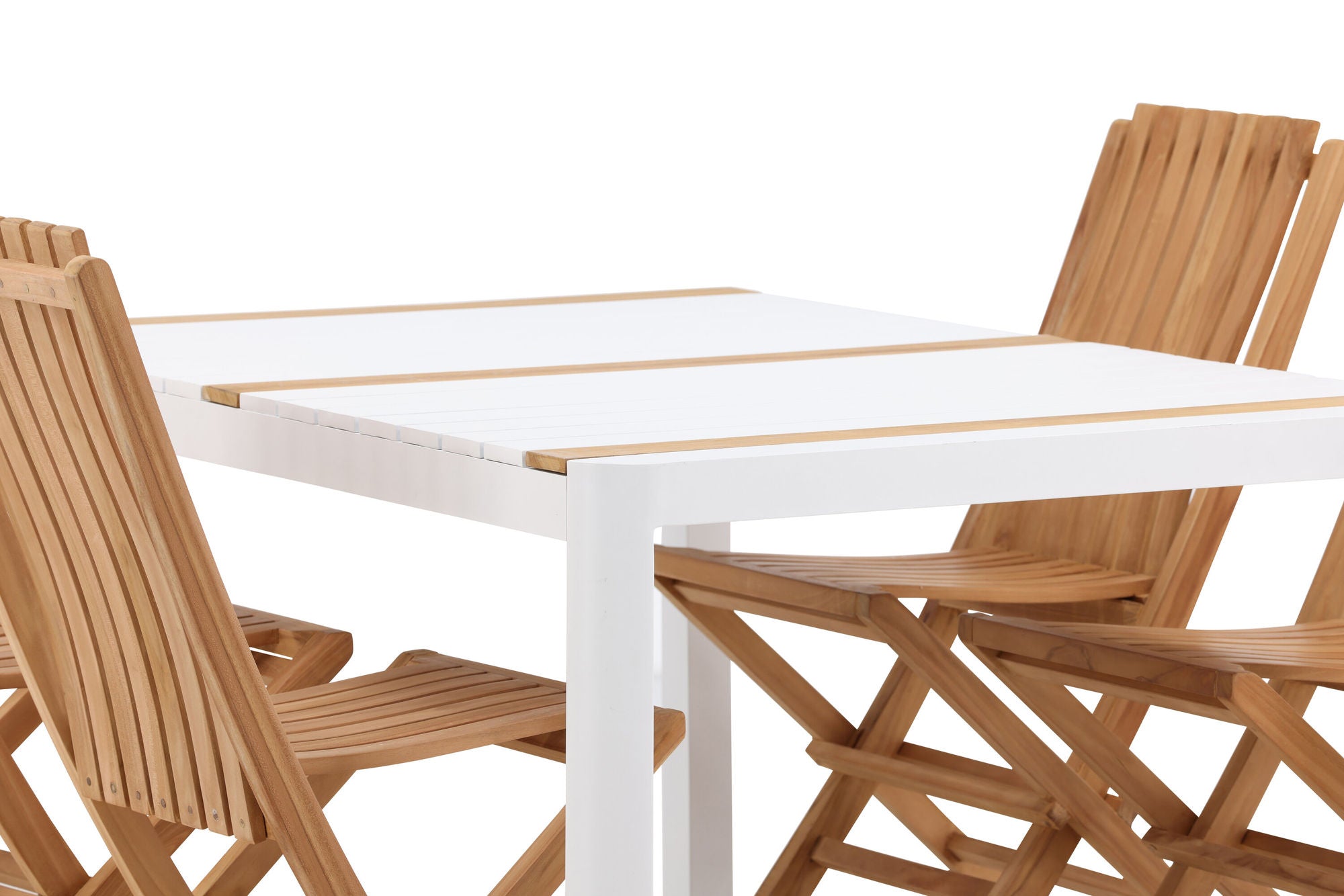 Venture Home Togo - spisebord- White / Teak - Allu / Teak - 150*100 _1+ Ghana - Folding stol- Natural - Teak - _4