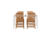 Venture Home Togo - spisebord- White / Teak - Allu / Teak - 150*100 _1+ Ghana - Folding stol- Natural - Teak - _4