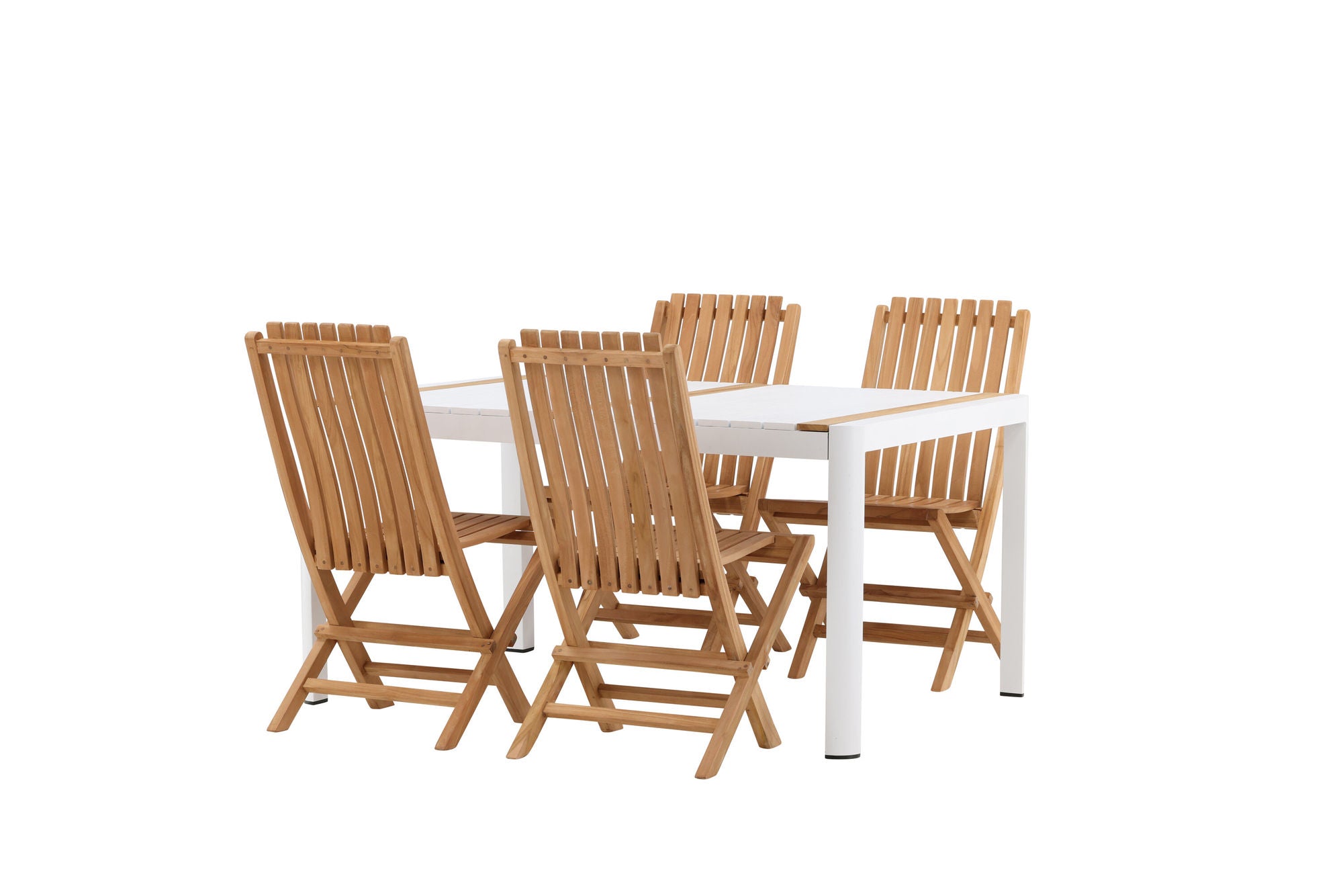 Venture Home Togo - spisebord- White / Teak - Allu / Teak - 150*100 _1+ Ghana - Folding stol- Natural - Teak - _4