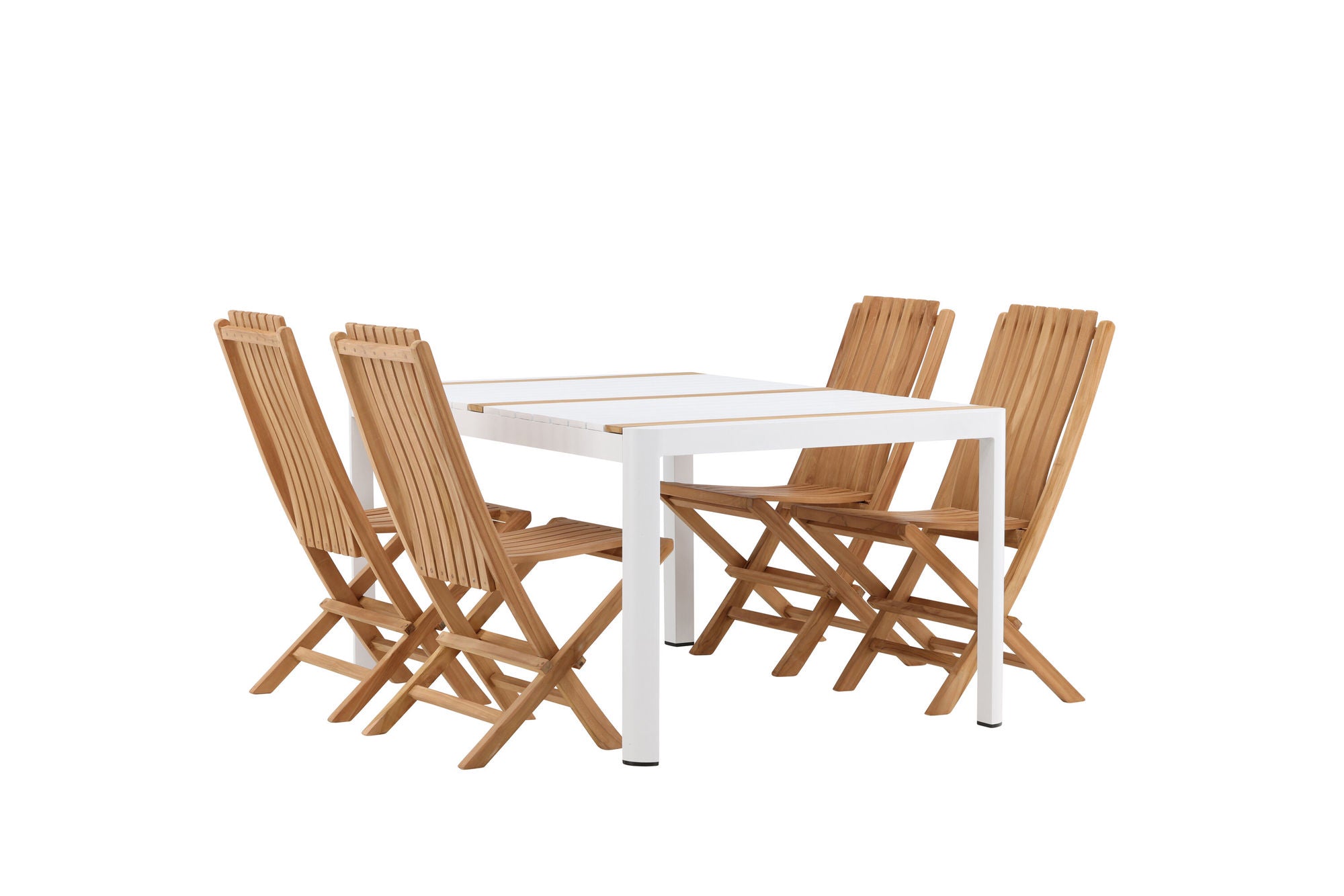 Venture Home Togo - spisebord- White / Teak - Allu / Teak - 150*100 _1+ Ghana - Folding stol- Natural - Teak - _4
