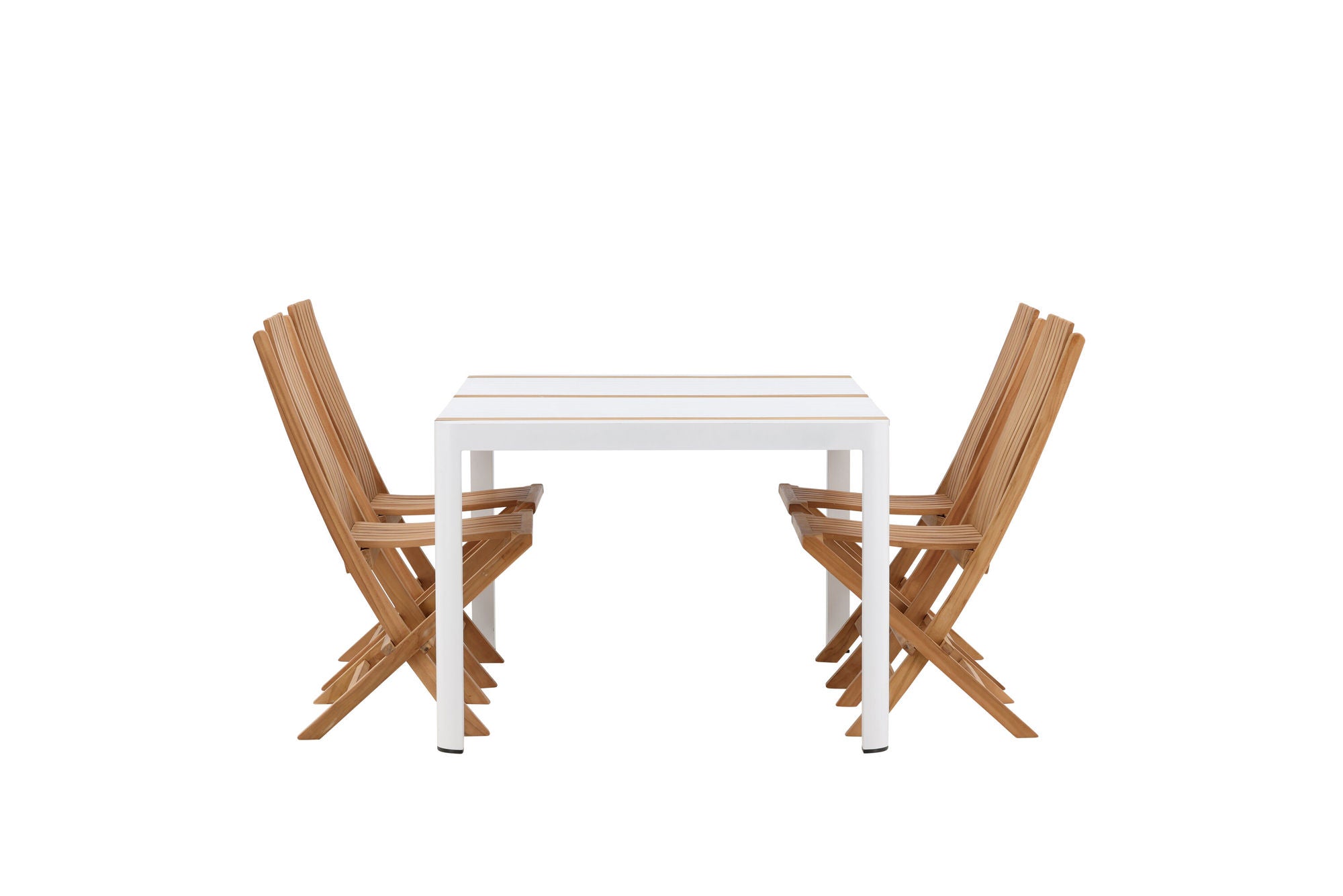 Venture Home Togo - spisebord- White / Teak - Allu / Teak - 150*100 _1+ Ghana - Folding stol- Natural - Teak - _4