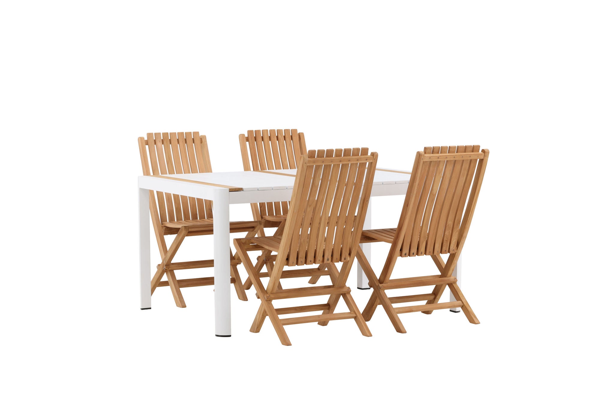 Venture Home Togo - spisebord- White / Teak - Allu / Teak - 150*100 _1+ Ghana - Folding stol- Natural - Teak - _4