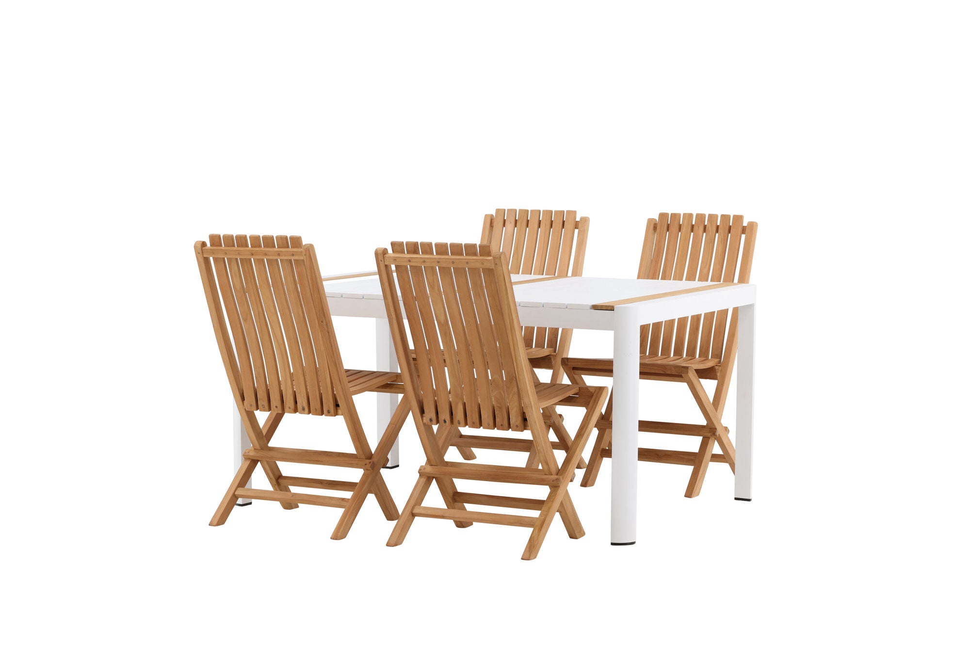 Venture Home Togo - spisebord- White / Teak - Allu / Teak - 150*100 _1+ Ghana - Folding stol- Natural - Teak - _4