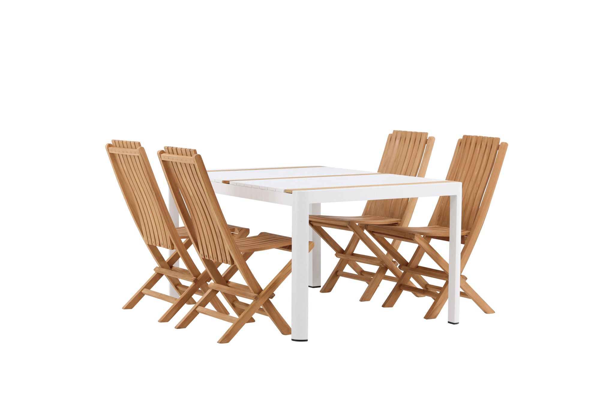 Venture Home Togo - spisebord- White / Teak - Allu / Teak - 150*100 _1+ Ghana - Folding stol- Natural - Teak - _4