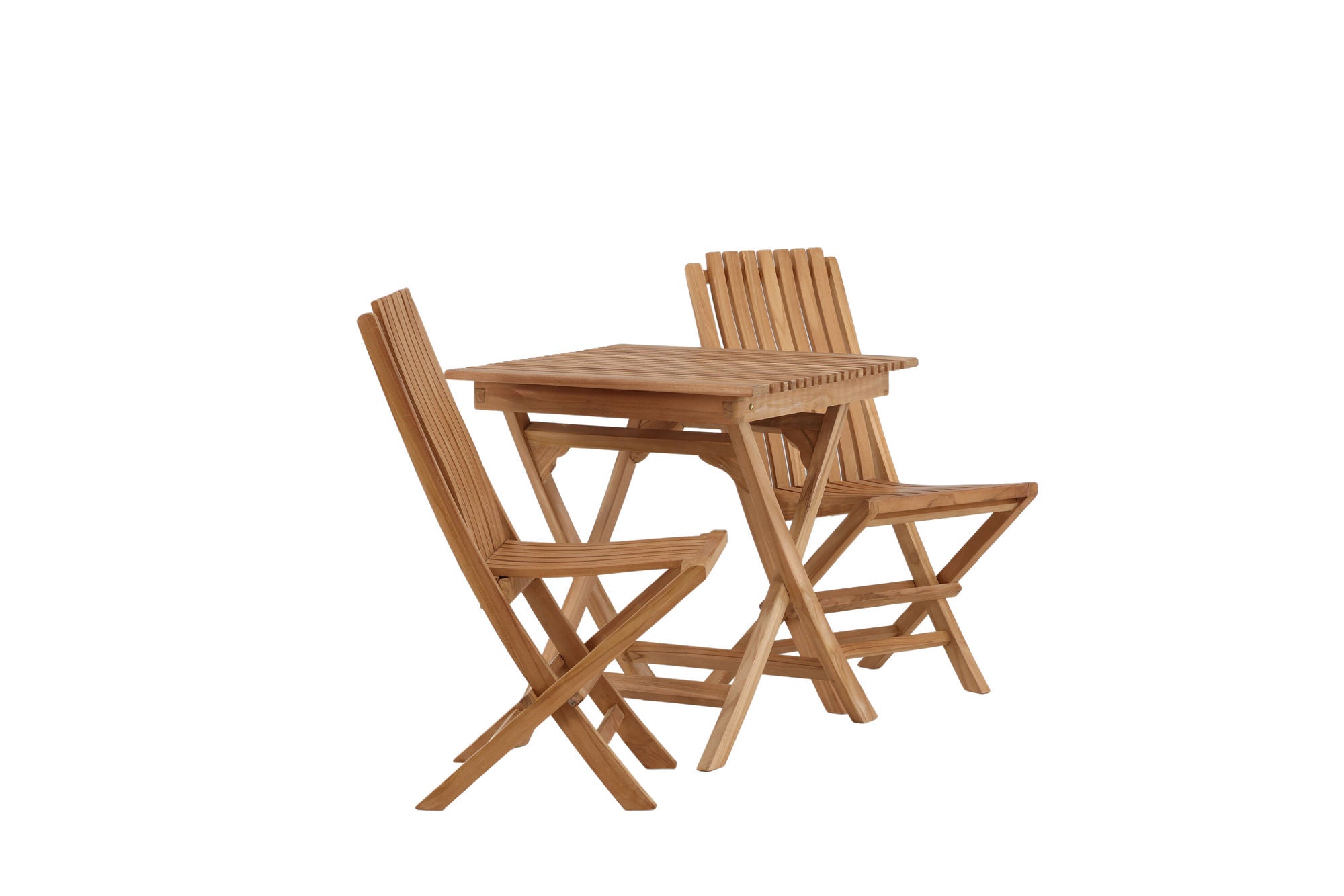 Venture Home Ghana - Folding bord- Natural - Teak - 70*70cm _1+ Ghana - Folding stol- Natural - Teak - _2