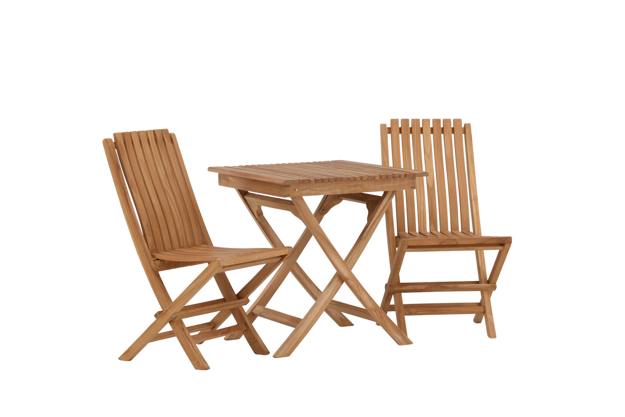Venture Home Ghana - Folding bord- Natural - Teak - 70*70cm _1+ Ghana - Folding stol- Natural - Teak - _2