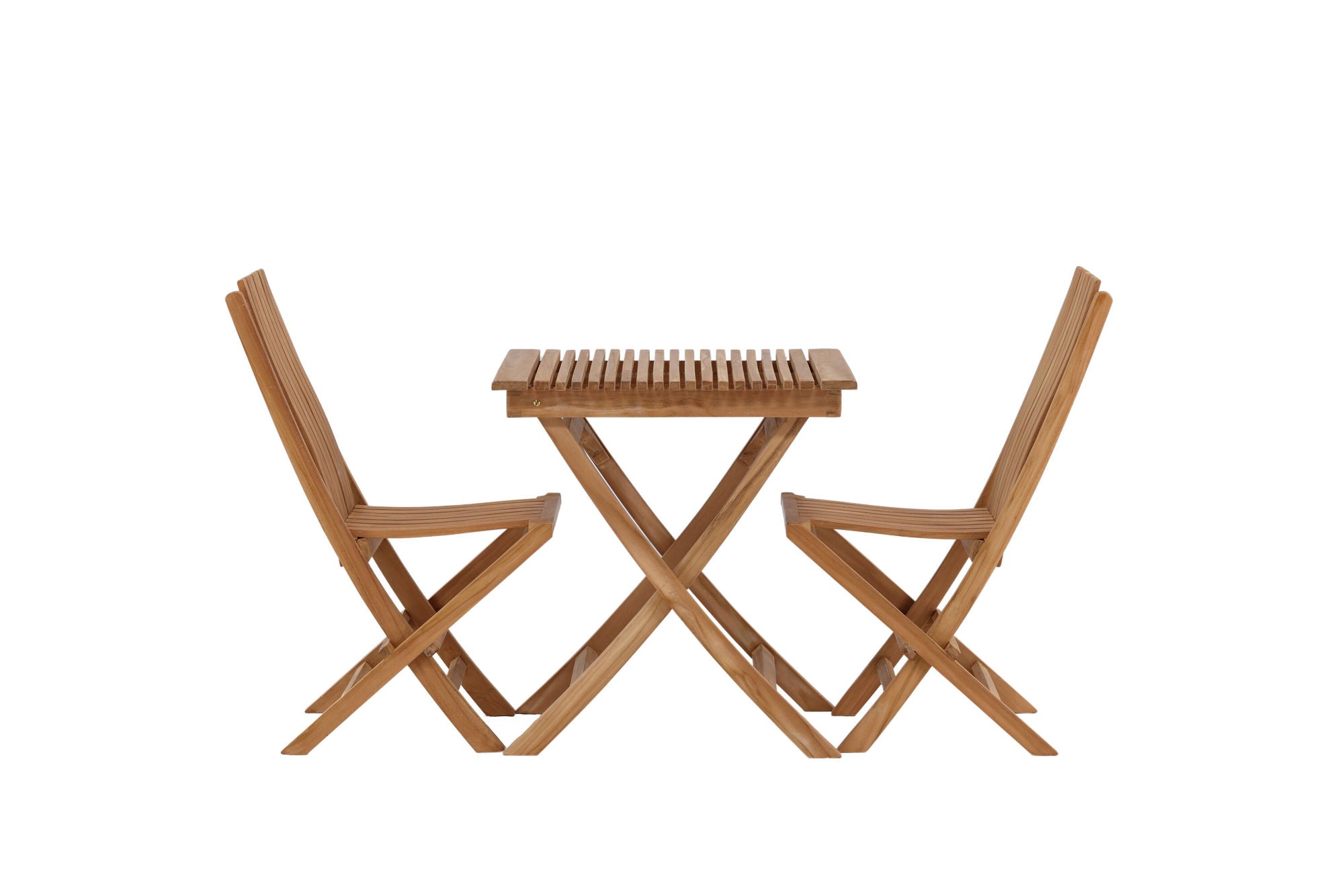 Venture Home Ghana - Folding bord- Natural - Teak - 70*70cm _1+ Ghana - Folding stol- Natural - Teak - _2