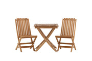 Venture Home Ghana - Folding bord- Natural - Teak - 70*70cm _1+ Ghana - Folding stol- Natural - Teak - _2
