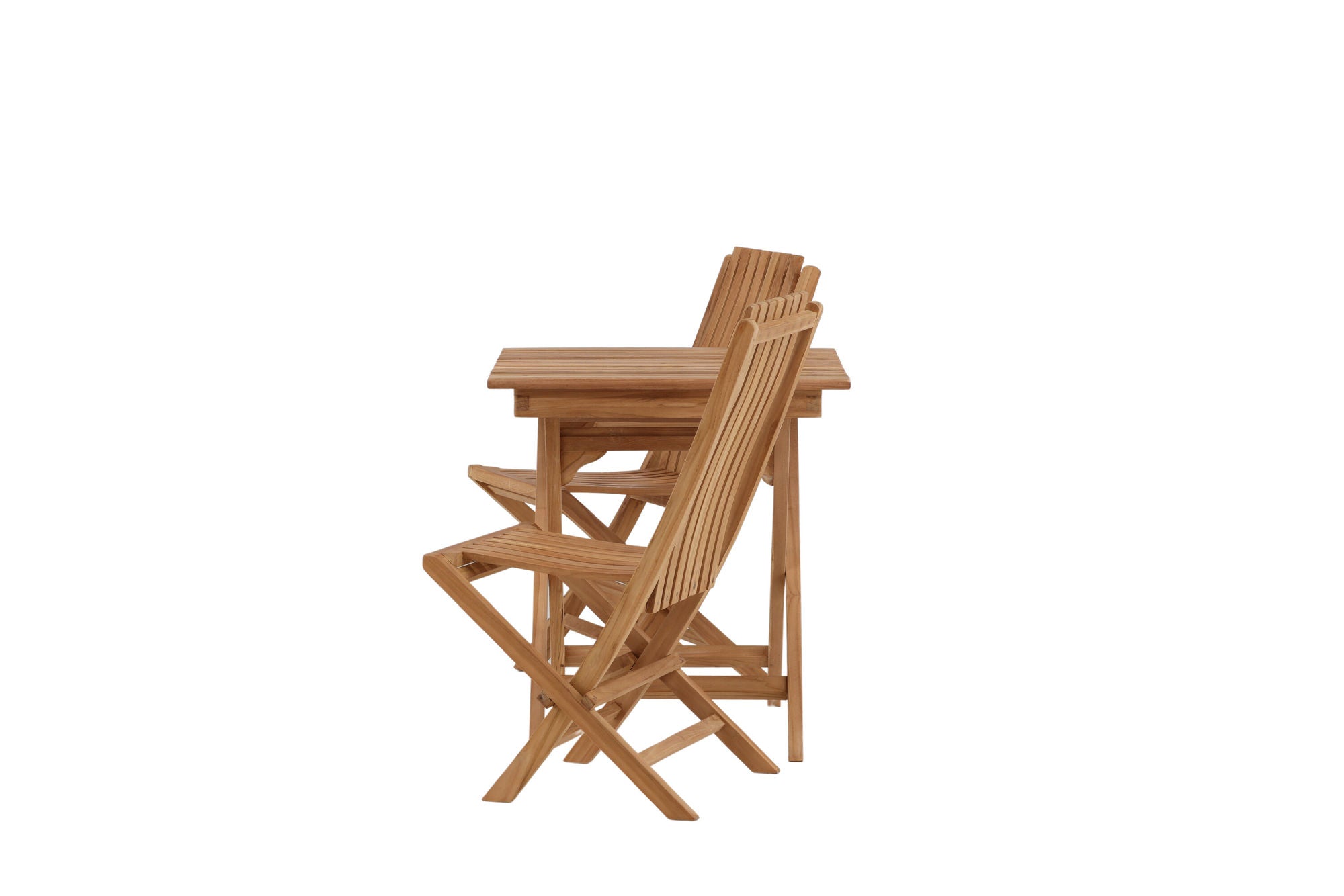 Venture Home Ghana - Folding bord- Natural - Teak - 70*70cm _1+ Ghana - Folding stol- Natural - Teak - _2
