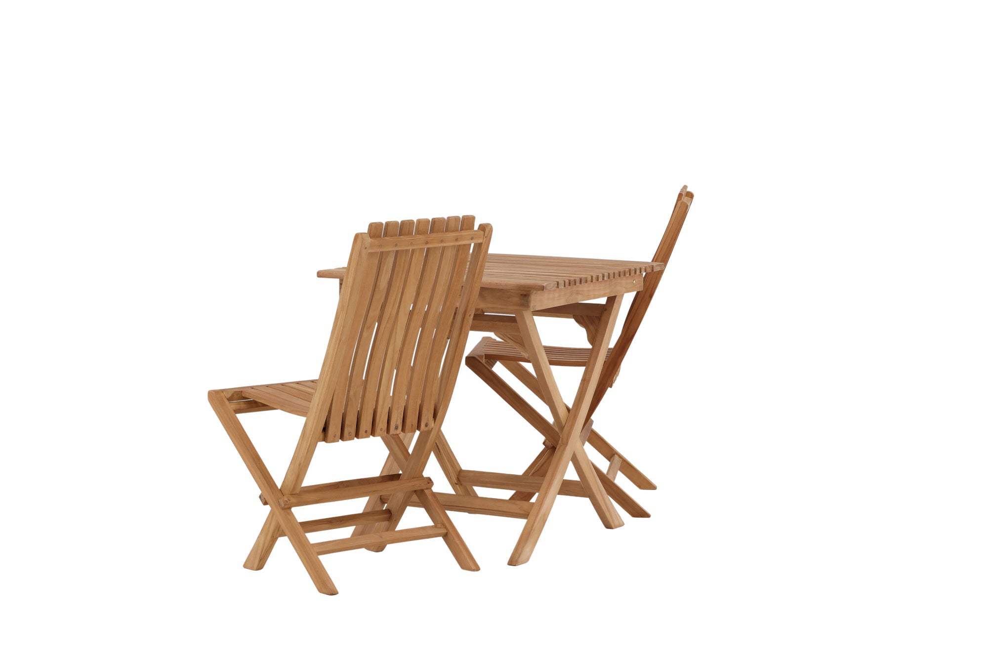 Venture Home Ghana - Folding bord- Natural - Teak - 70*70cm _1+ Ghana - Folding stol- Natural - Teak - _2