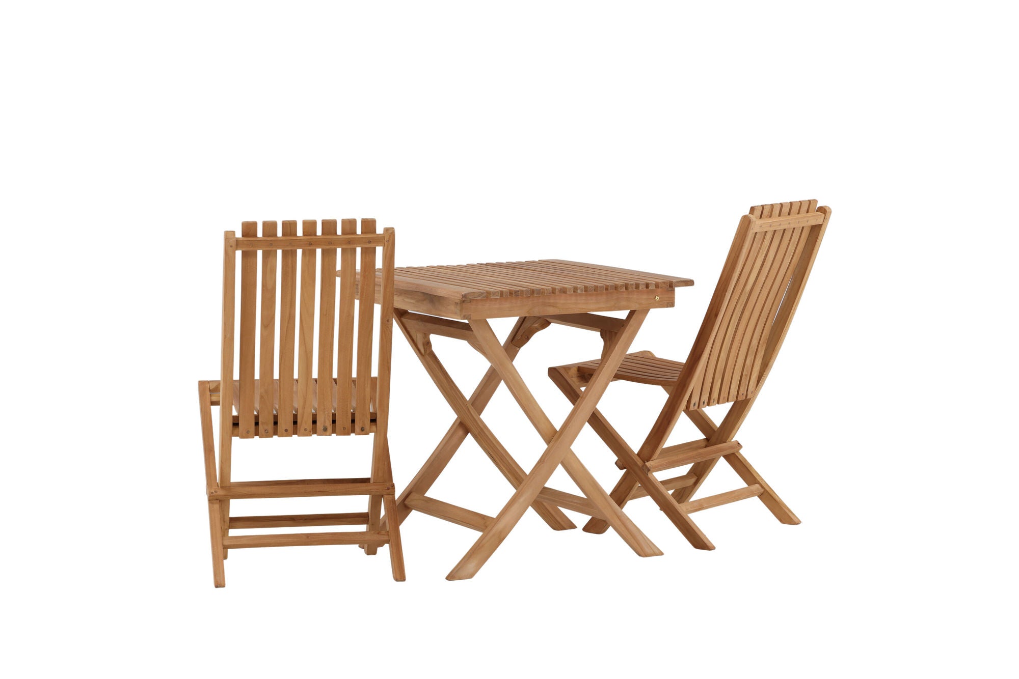 Venture Home Ghana - Folding bord- Natural - Teak - 70*70cm _1+ Ghana - Folding stol- Natural - Teak - _2