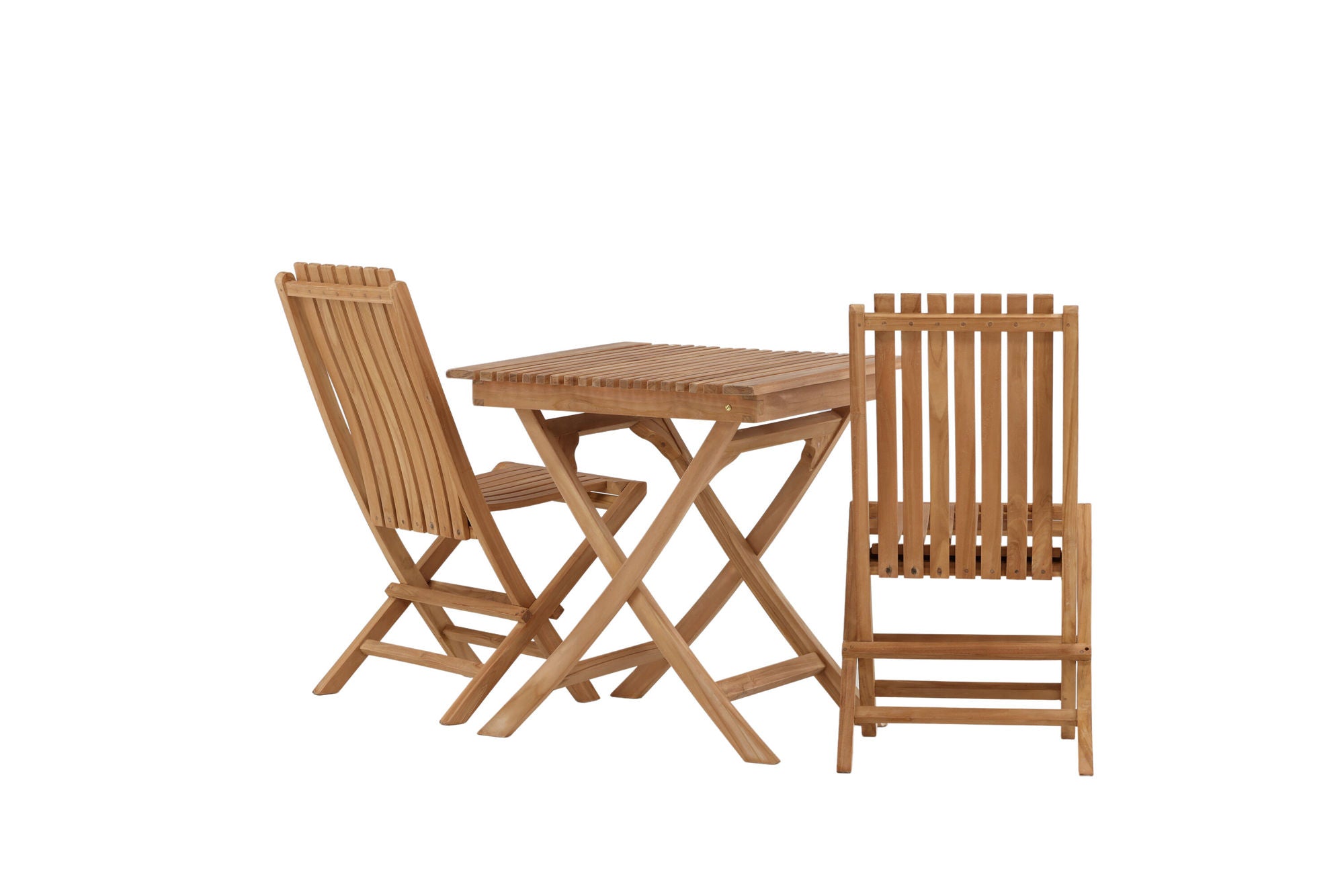 Venture Home Ghana - Folding bord- Natural - Teak - 70*70cm _1+ Ghana - Folding stol- Natural - Teak - _2