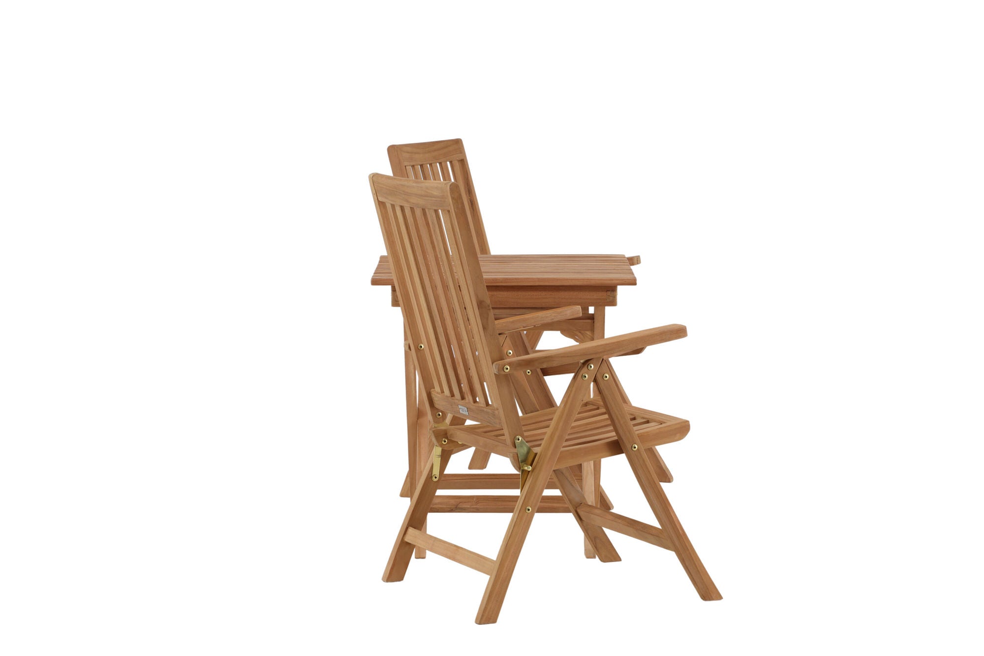Venture Home Ghana - Folding bord- Natural - Teak - 70*70cm _1+ Kenya 5-position Folding stol - Teak _2