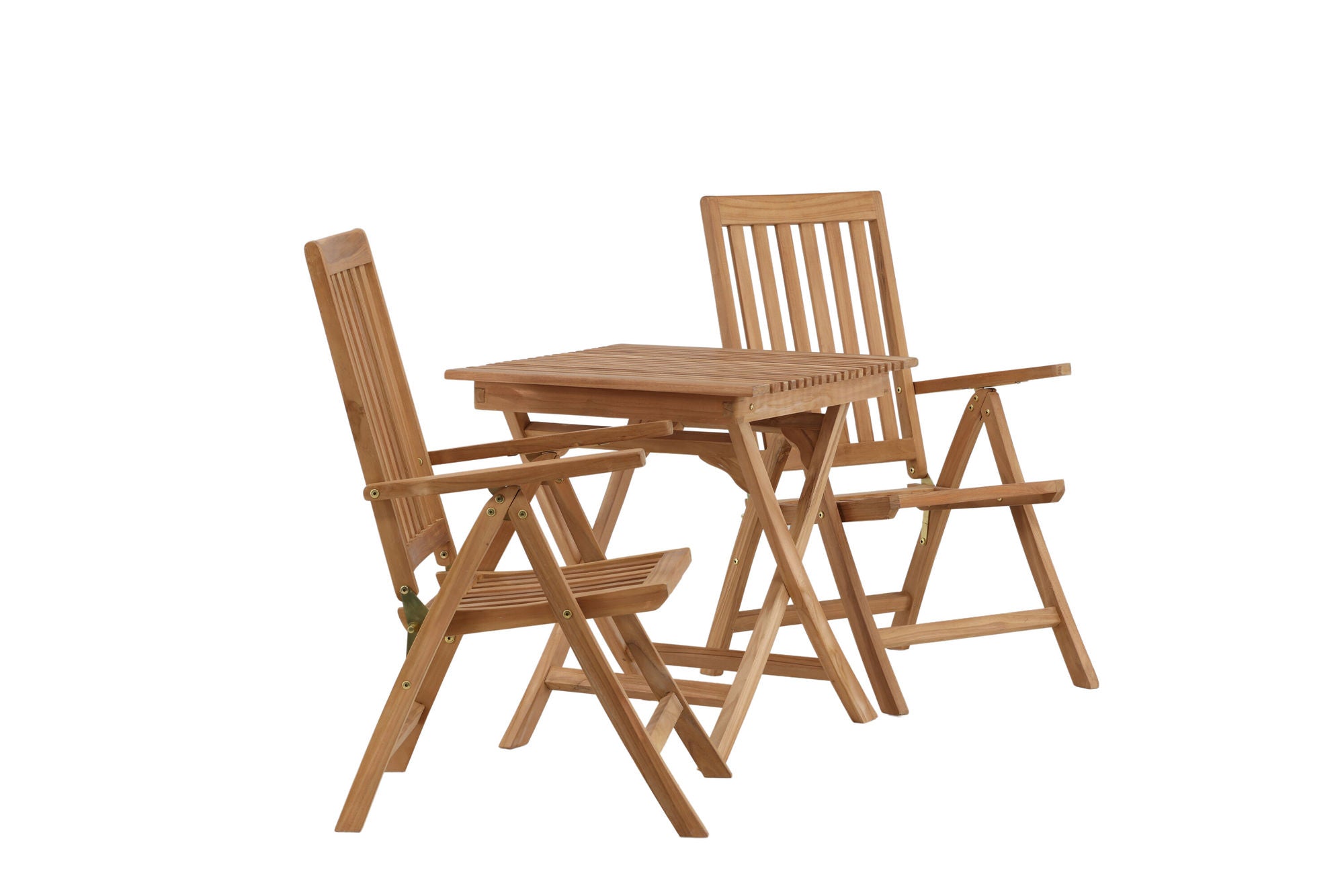 Venture Home Ghana - Folding bord- Natural - Teak - 70*70cm _1+ Kenya 5-position Folding stol - Teak _2