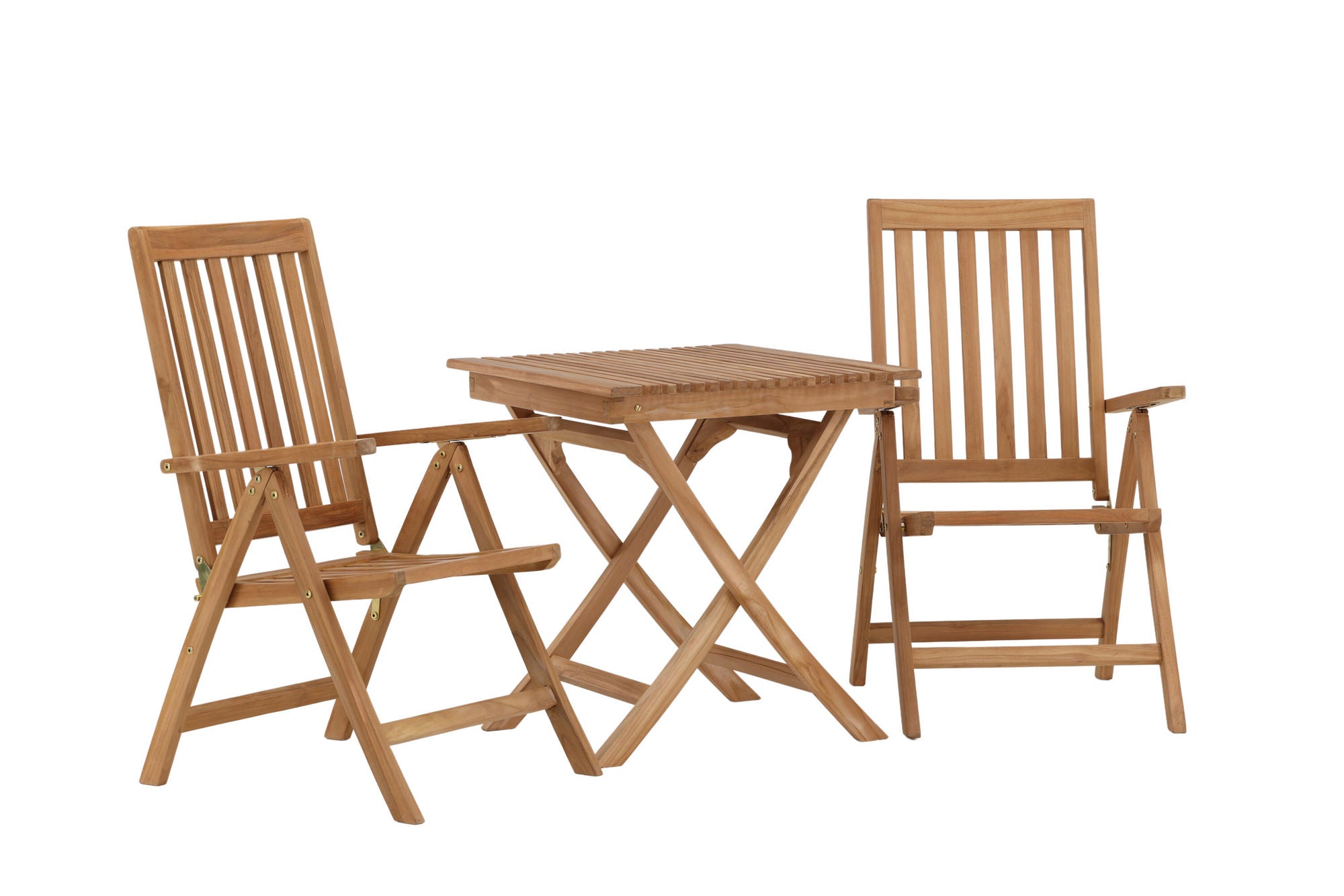 Venture Home Ghana - Folding bord- Natural - Teak - 70*70cm _1+ Kenya 5-position Folding stol - Teak _2