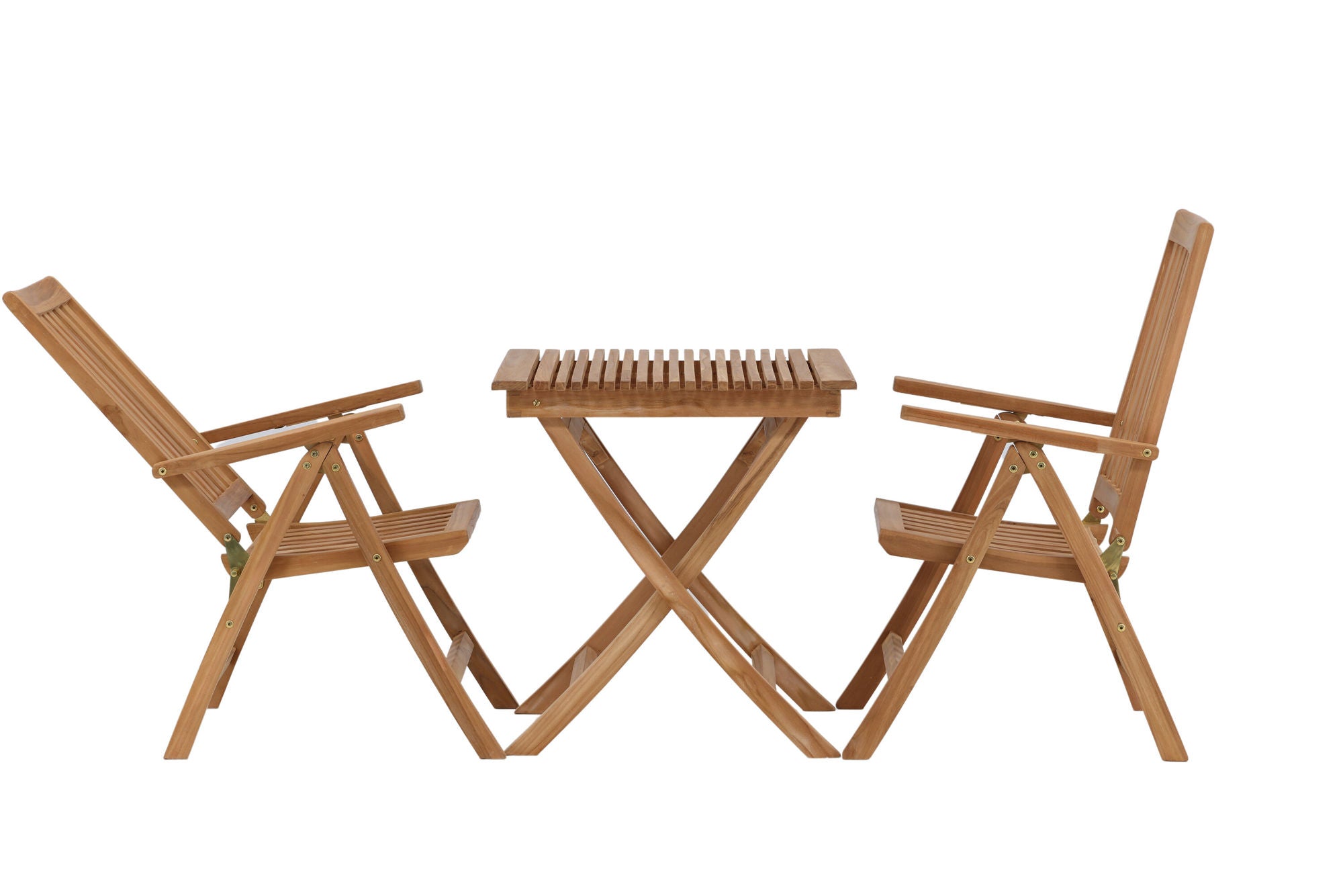 Venture Home Ghana - Folding bord- Natural - Teak - 70*70cm _1+ Kenya 5-position Folding stol - Teak _2