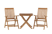 Venture Home Ghana - Folding bord- Natural - Teak - 70*70cm _1+ Kenya 5-position Folding stol - Teak _2