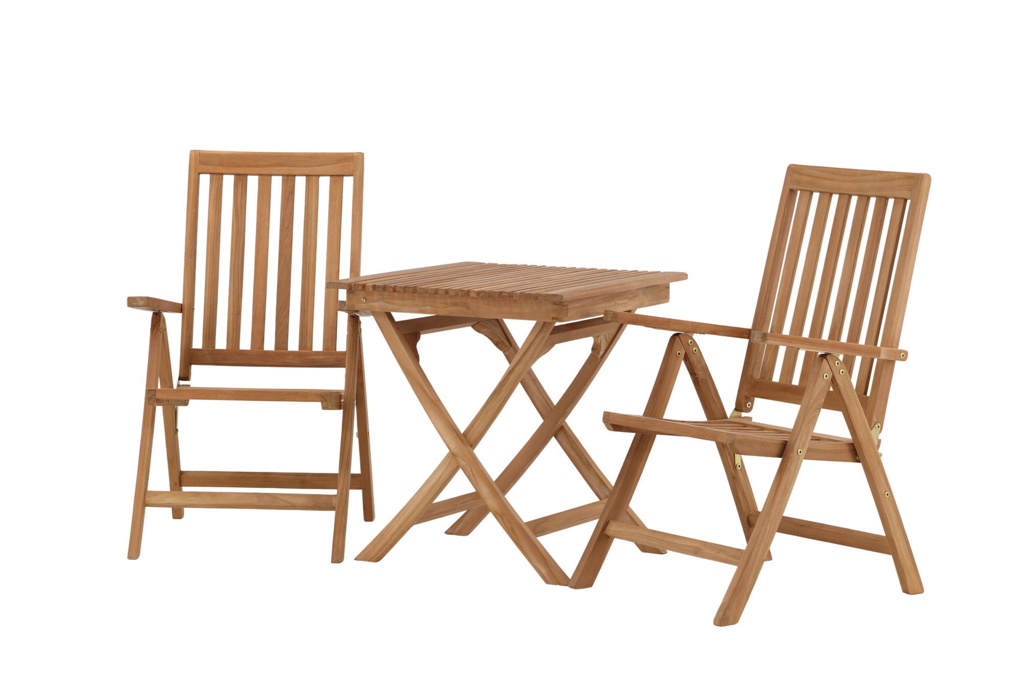 Venture Home Ghana - Folding bord- Natural - Teak - 70*70cm _1+ Kenya 5-position Folding stol - Teak _2