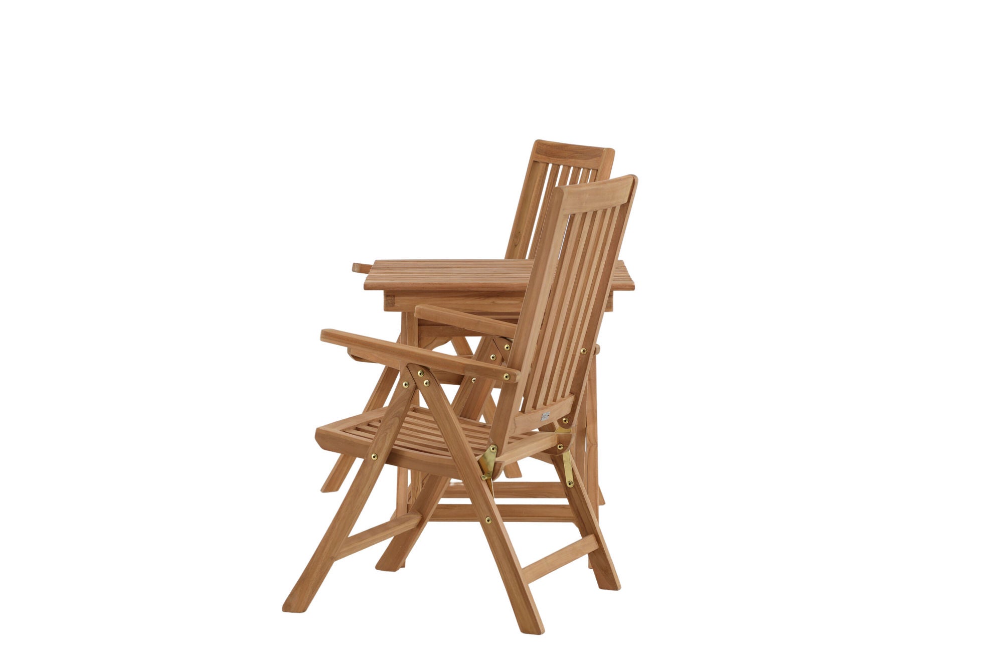 Venture Home Ghana - Folding bord- Natural - Teak - 70*70cm _1+ Kenya 5-position Folding stol - Teak _2