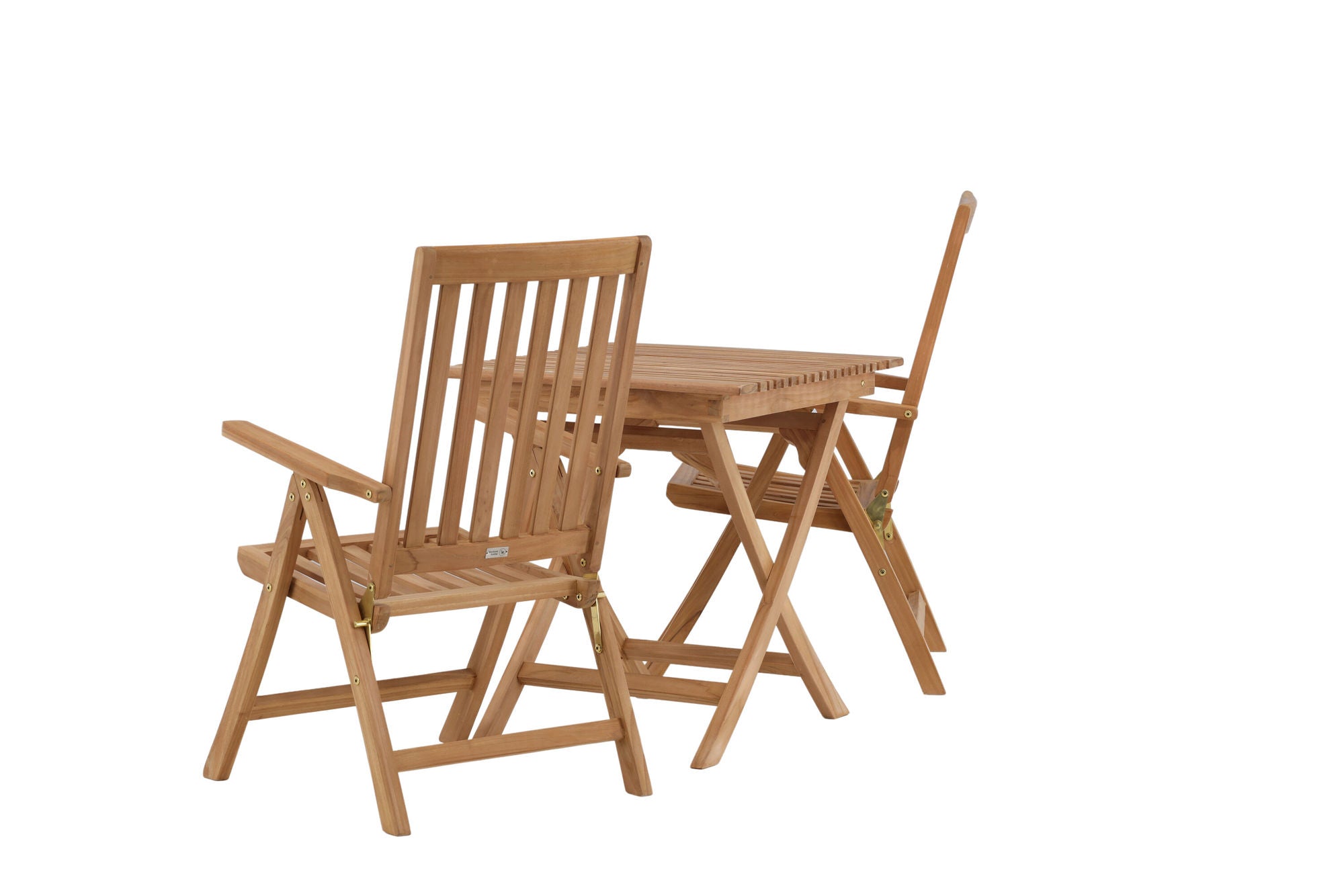 Venture Home Ghana - Folding bord- Natural - Teak - 70*70cm _1+ Kenya 5-position Folding stol - Teak _2