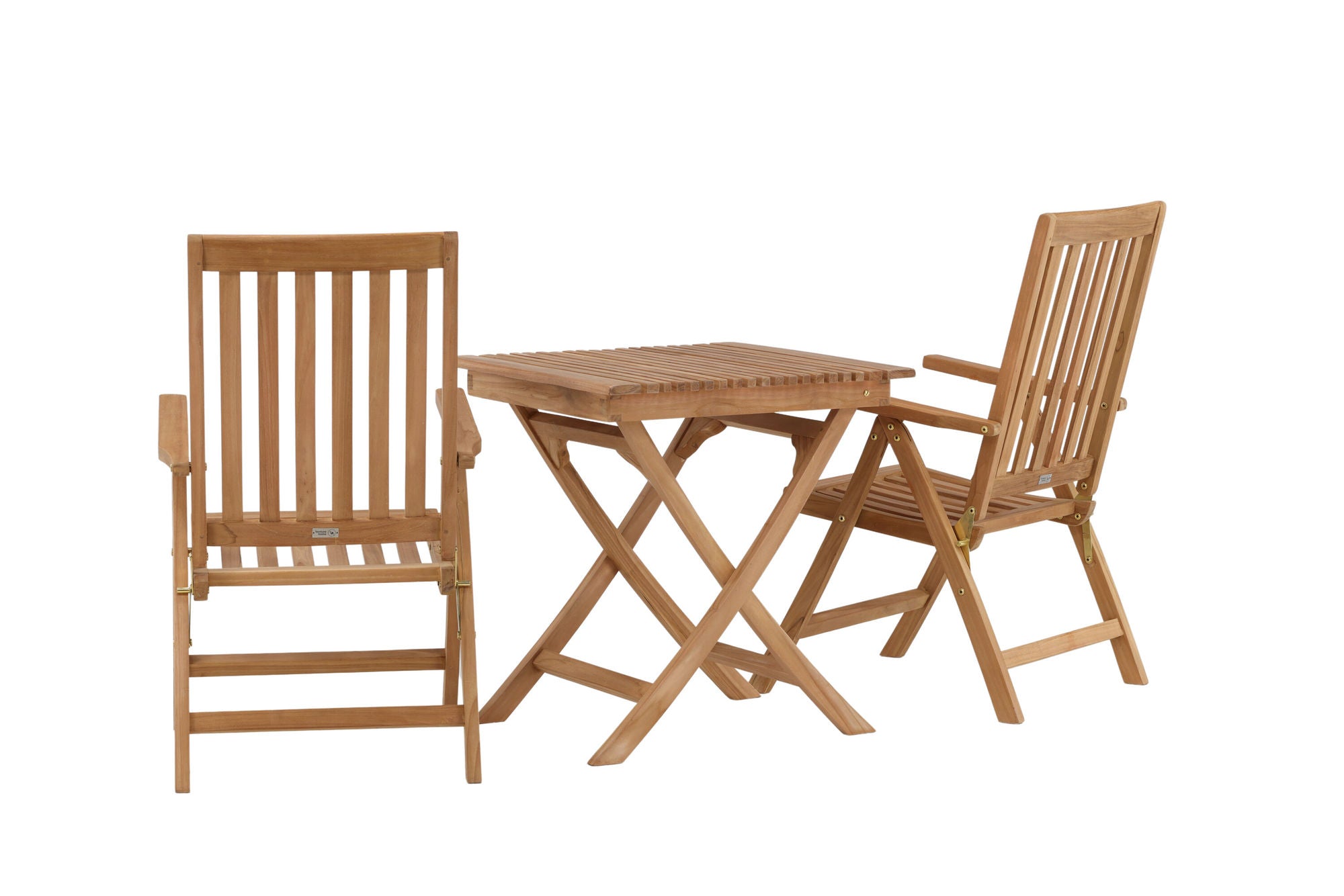 Venture Home Ghana - Folding bord- Natural - Teak - 70*70cm _1+ Kenya 5-position Folding stol - Teak _2