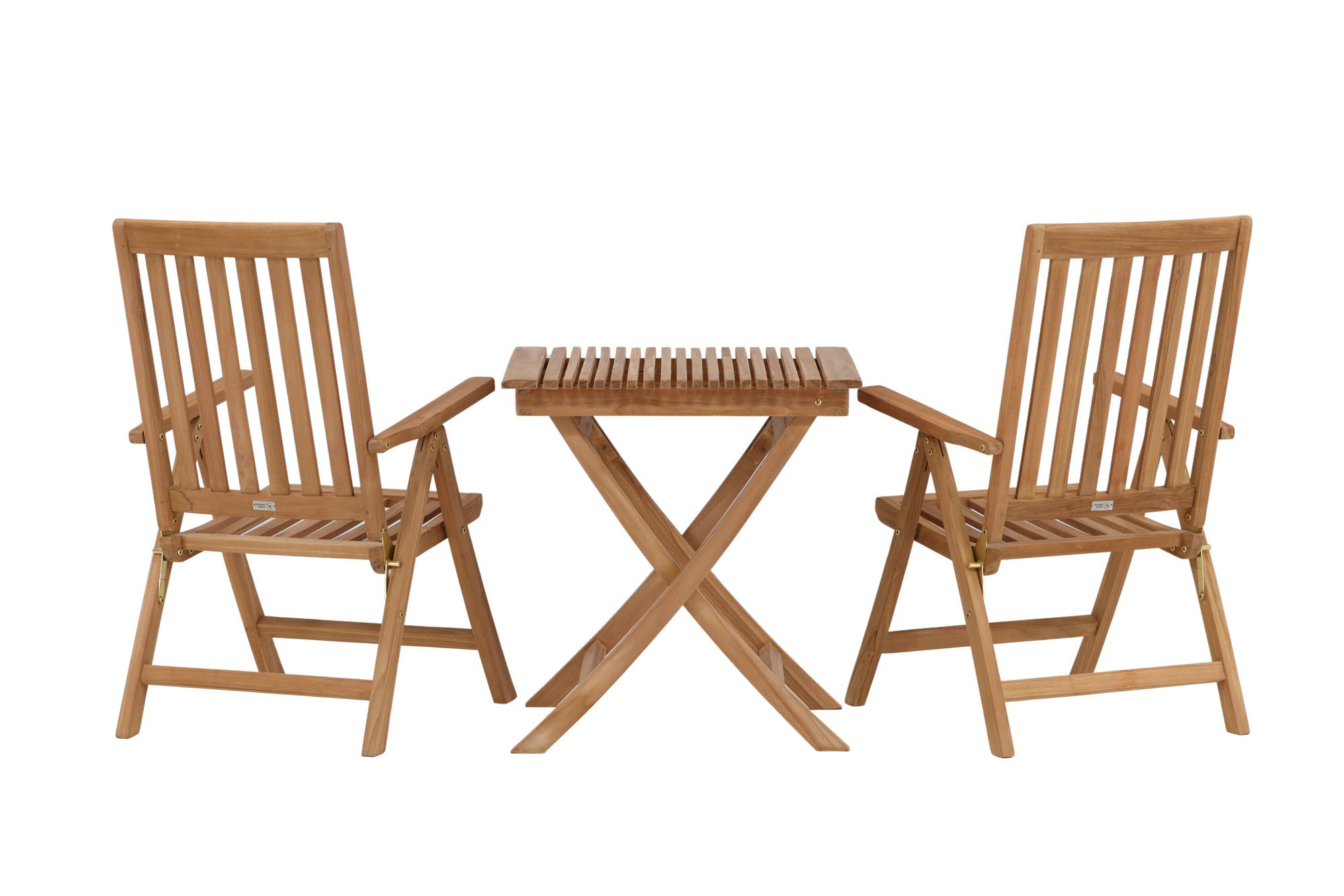Venture Home Ghana - Folding bord- Natural - Teak - 70*70cm _1+ Kenya 5-position Folding stol - Teak _2