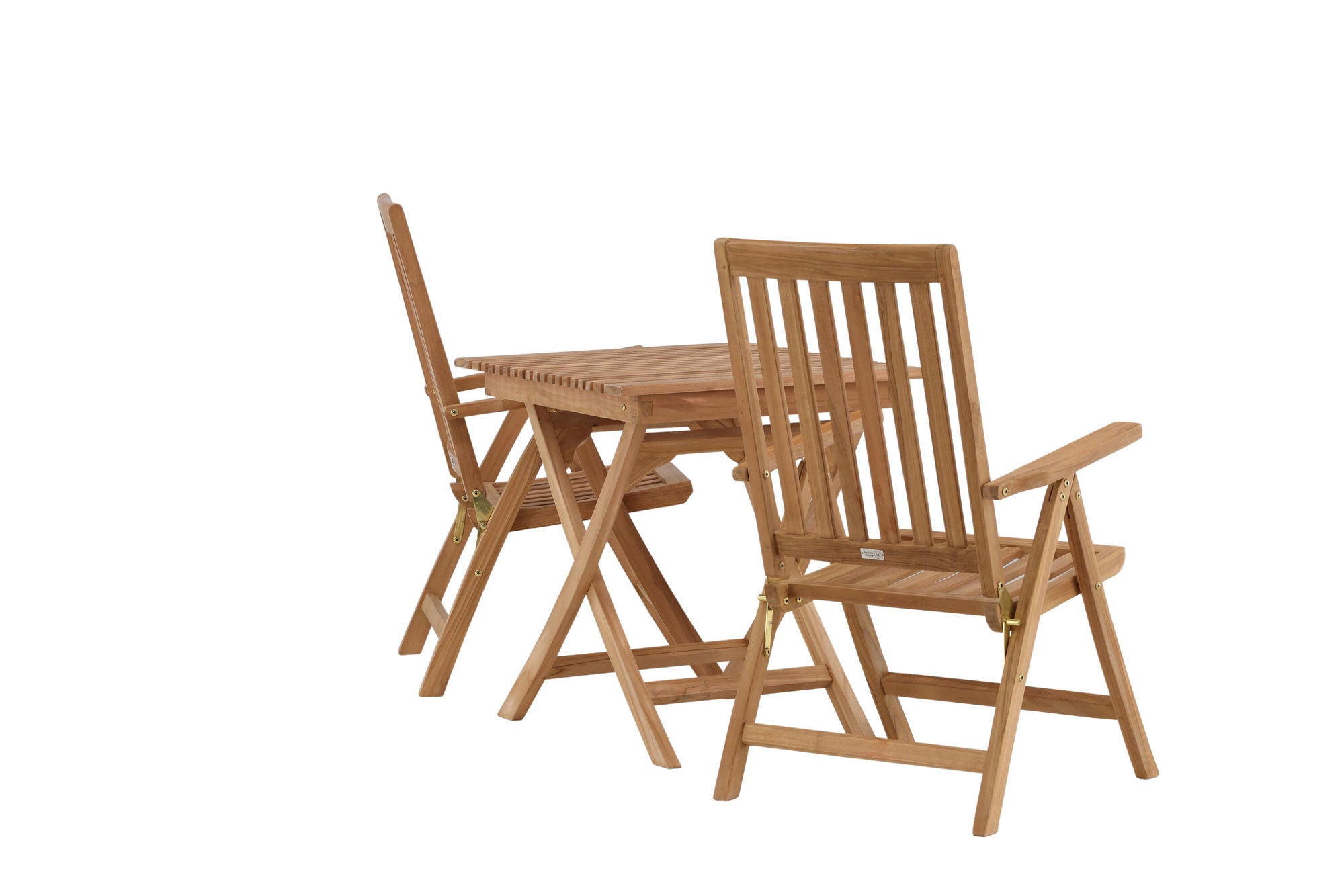 Venture Home Ghana - Folding bord- Natural - Teak - 70*70cm _1+ Kenya 5-position Folding stol - Teak _2