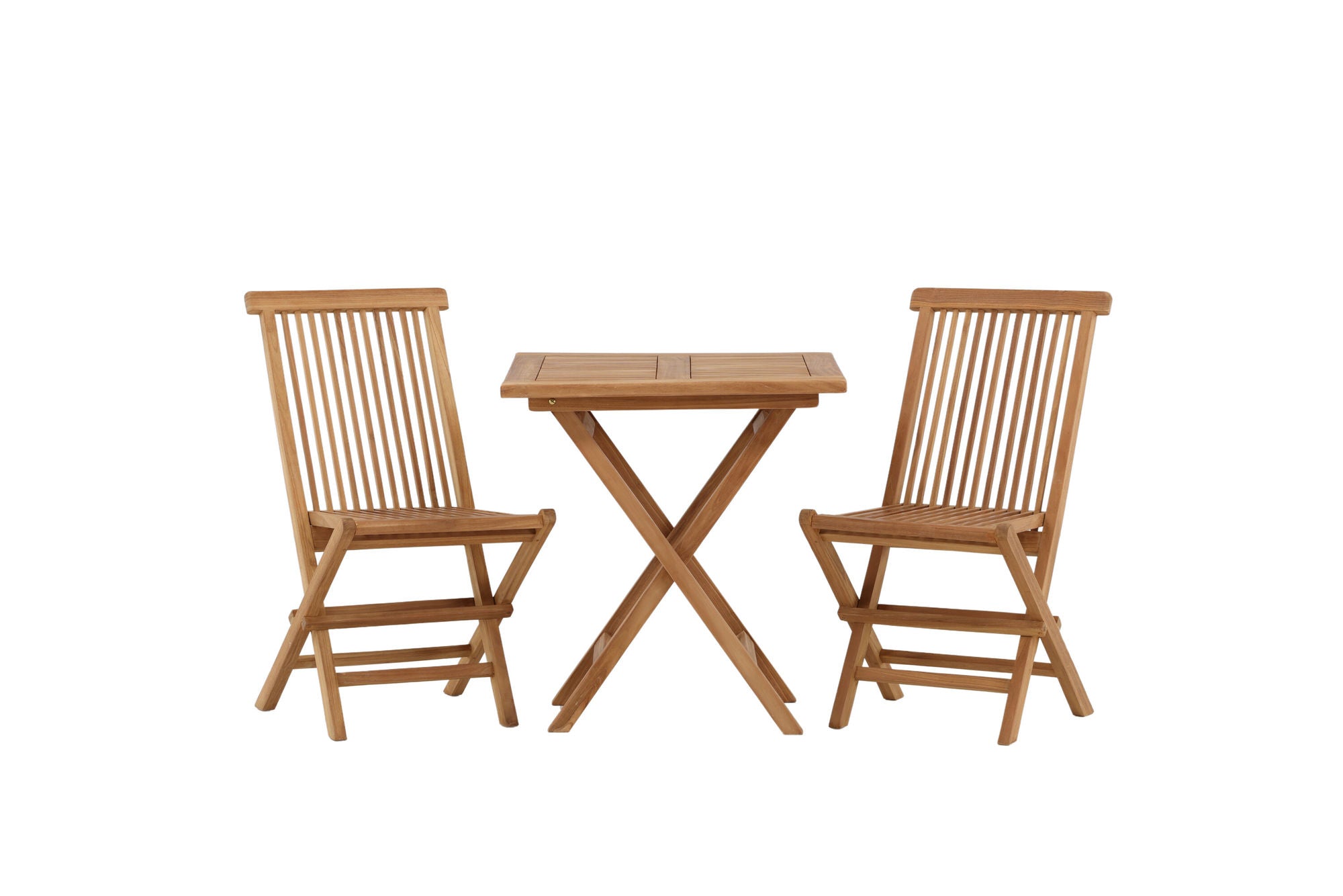 Venture Home Kenya - Folding bord- Natural - Teak - 70*70cm +Kenya Folding stol w/o Armrest - Teak _2