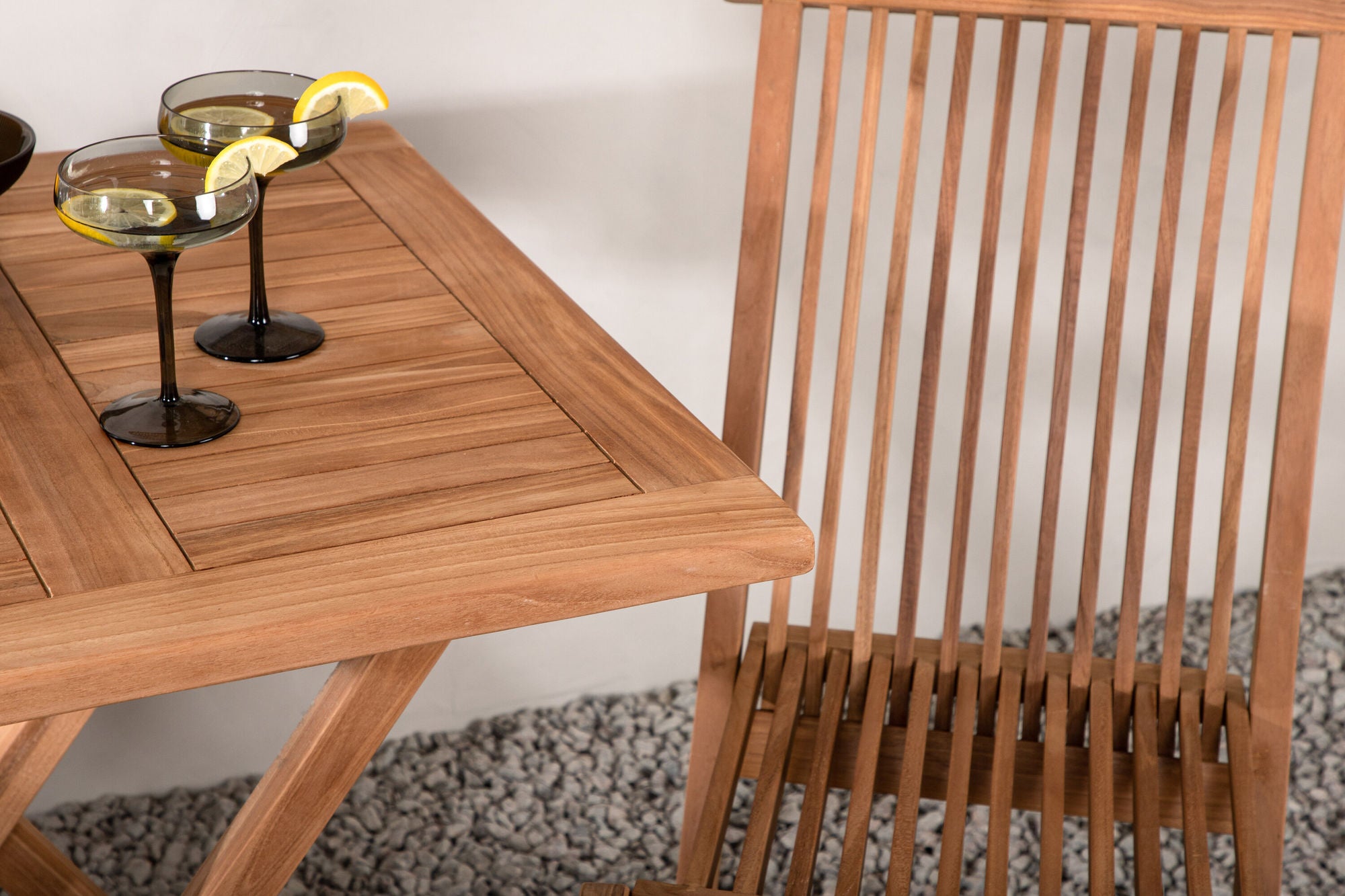 Venture Home Kenya - Folding bord- Natural - Teak - 70*70cm +Kenya Folding stol w/o Armrest - Teak _2