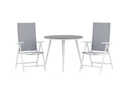 Venture Home Break - spisebord rund- White / Grey - Alu / Aintwood - 90ø _1+ Break 5:pos stol - White/Grey _2